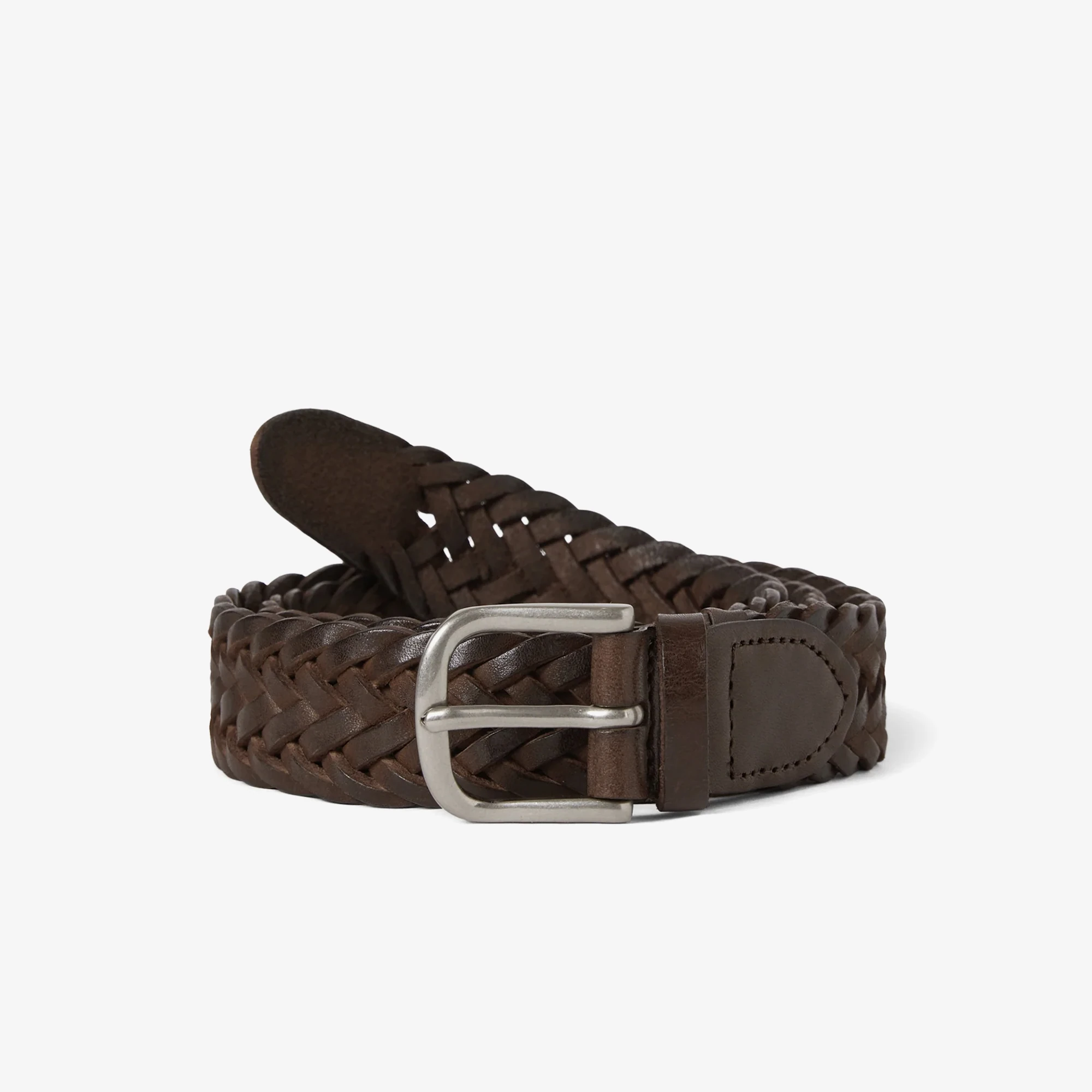 Leather Mesh Belt 'Brown'