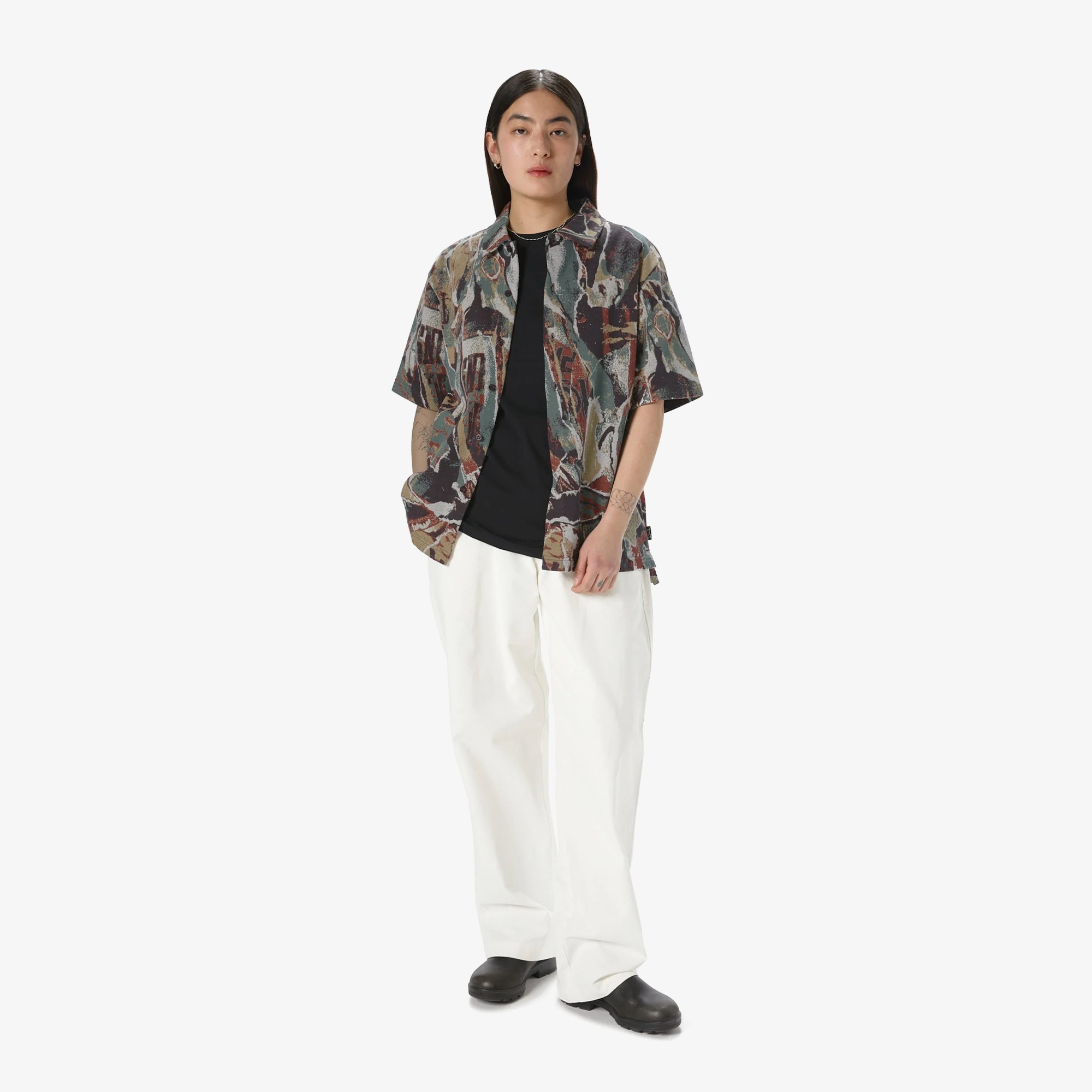 Jacquard Pattern Button Up Top 'Multi'