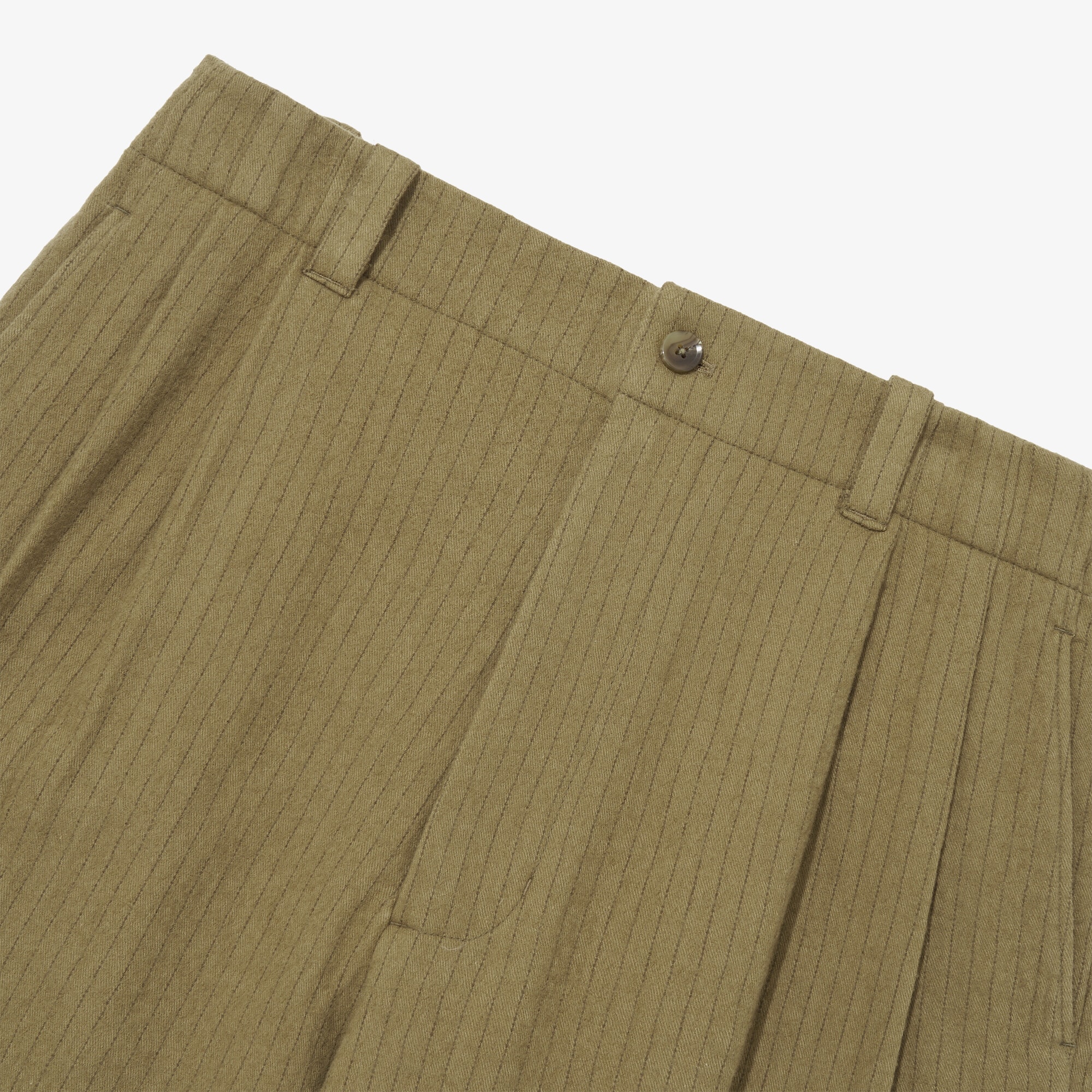 Premium Vintage Wool Striped Wide Pants 'Peanut Brown'