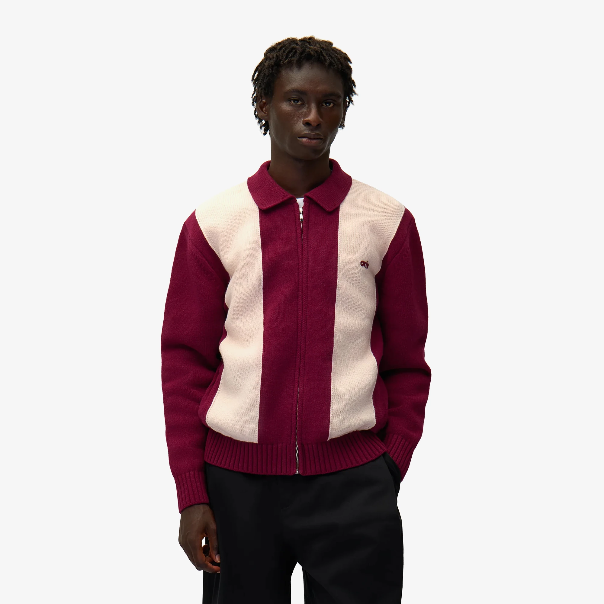 Cardigan 'Bordeaux & Cream'