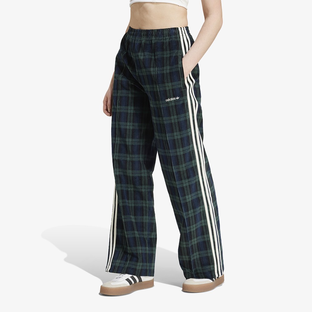 Corduroy Tartan Wide Leg Trousers