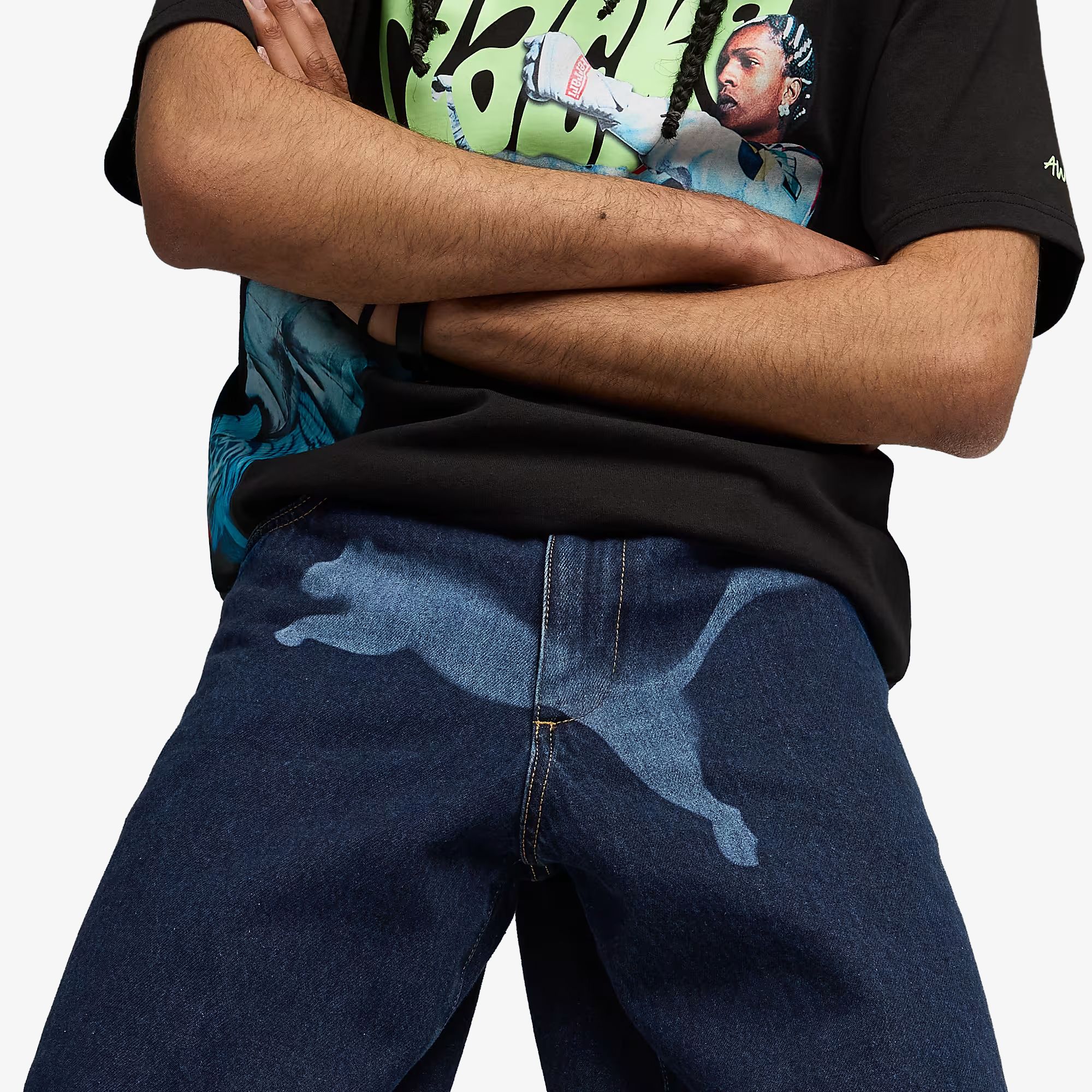 PUMA x A$AP ROCKY Denim Short 'Dark Denim'