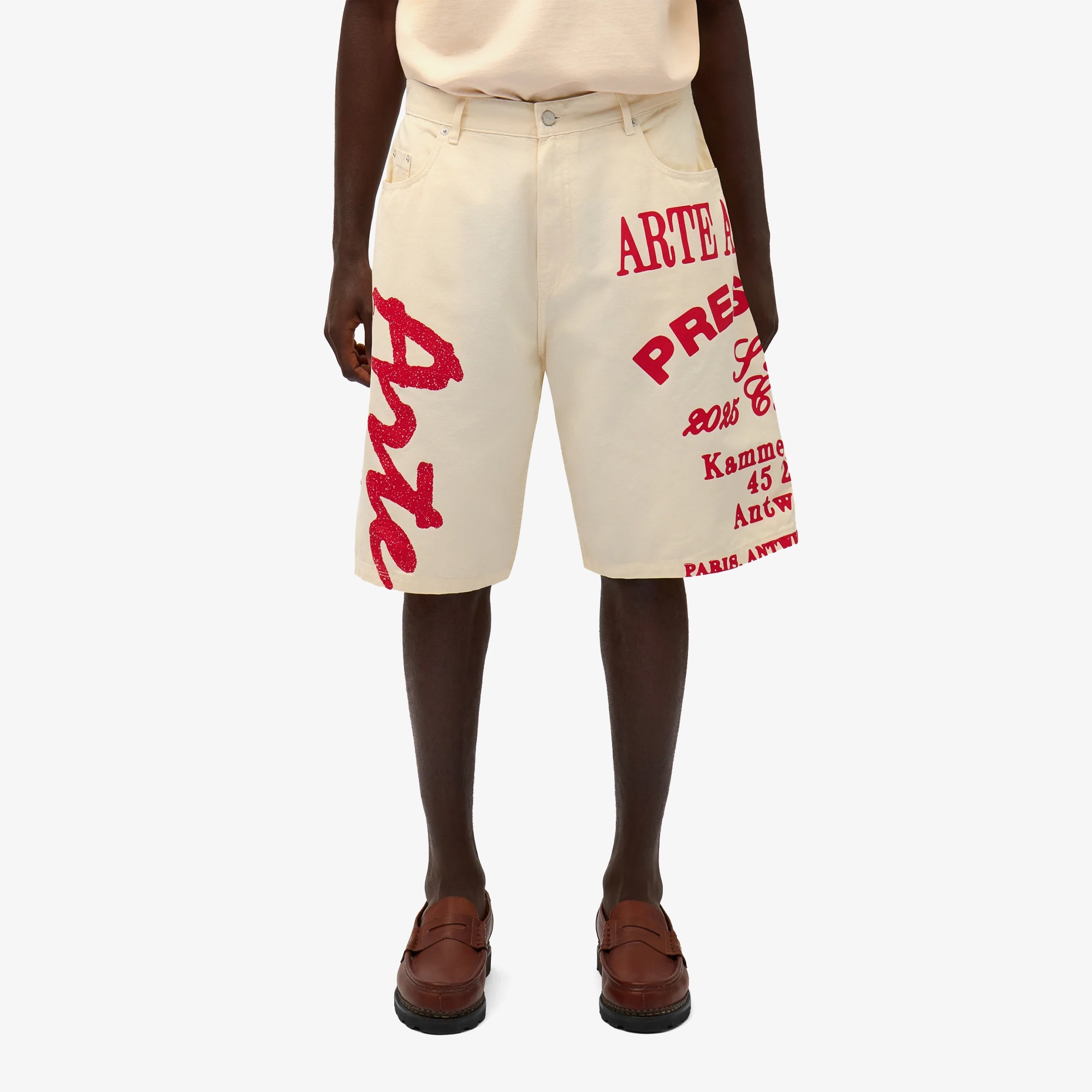 Red Print Shorts 'Cream'