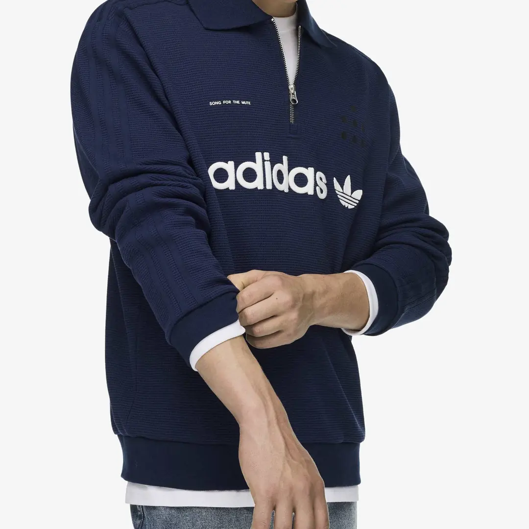 adidas x Song for the Mute ADI008 LS Polo Shirt 'Night Indigo' görsel 6