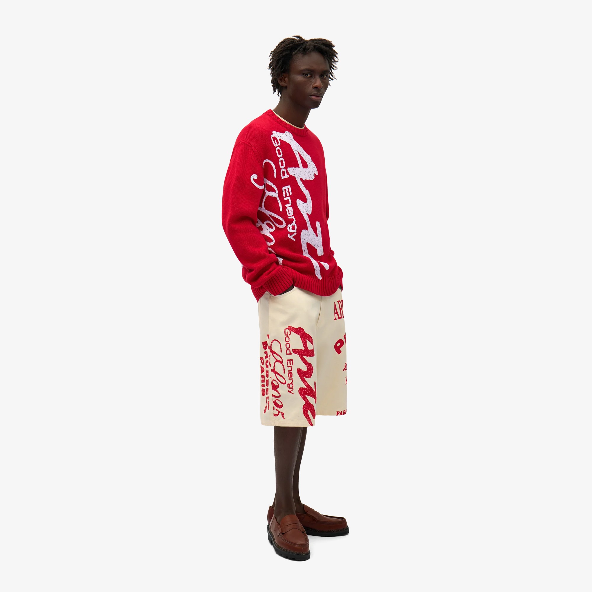 Red Print Shorts 'Cream'