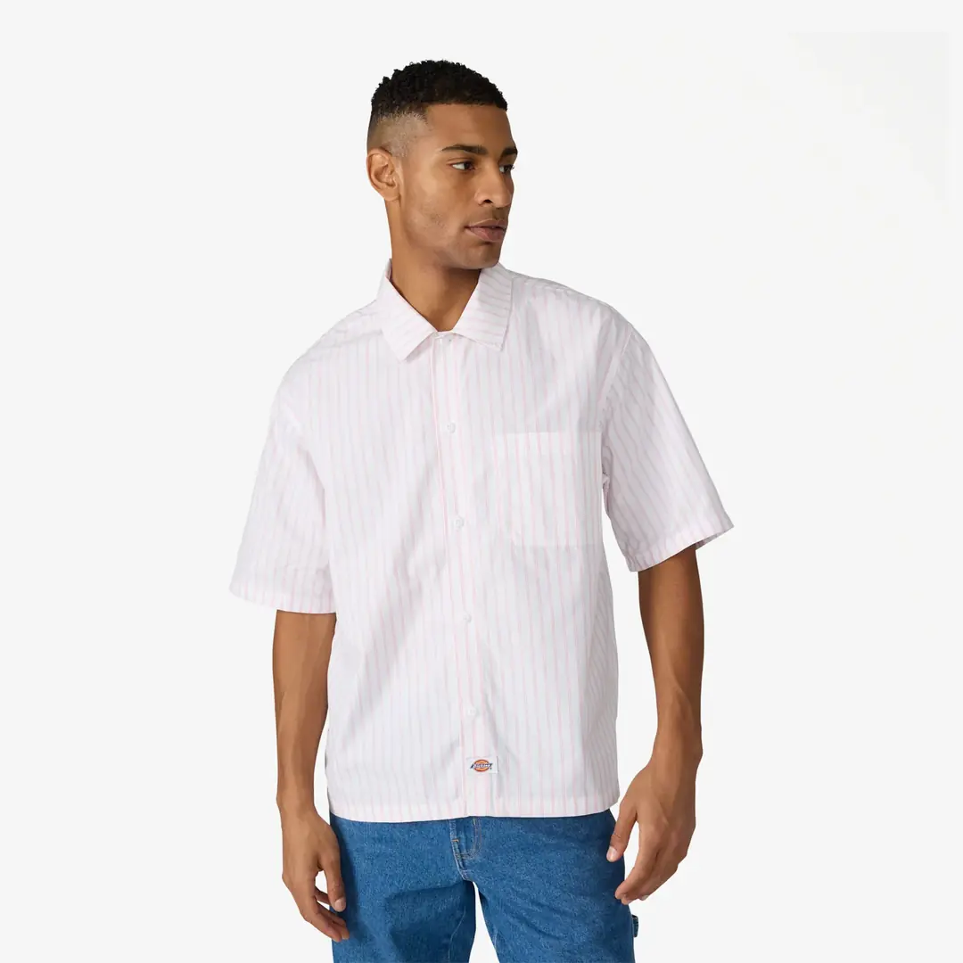Dickies Venedocia Short Sleeve Stripe Shirt 'White' - WUNDER