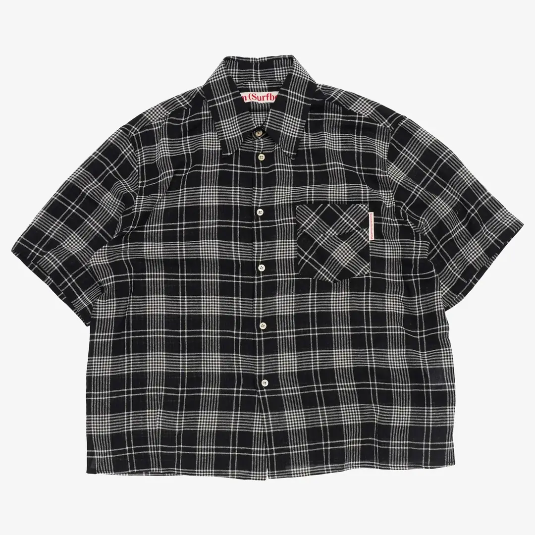 Stockholm Surfboard Club Short Sleeve Shirt 'Black Check' - WUNDER