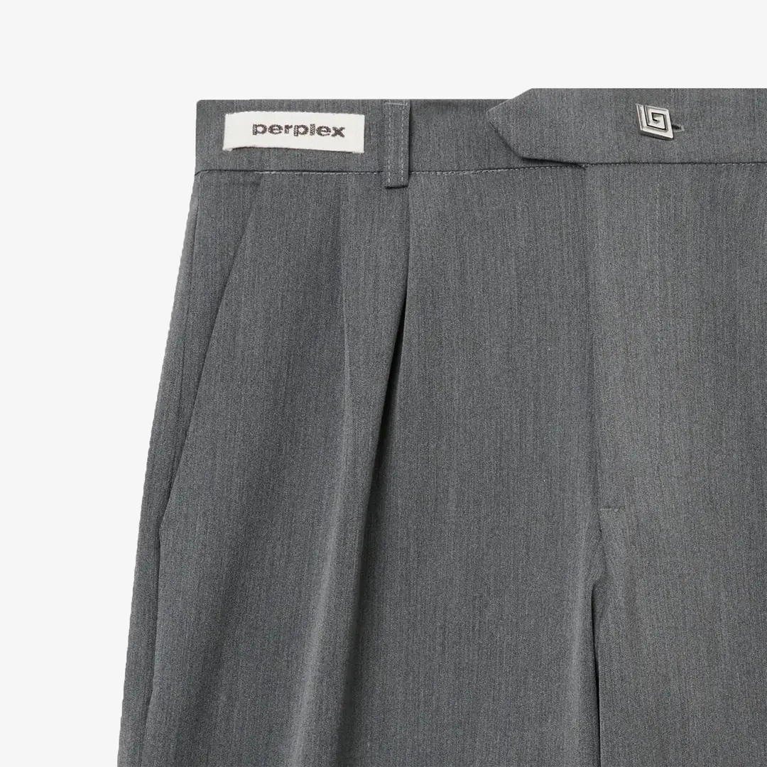 Perplex Pleated Pants 'Grey Melange' - WUNDER