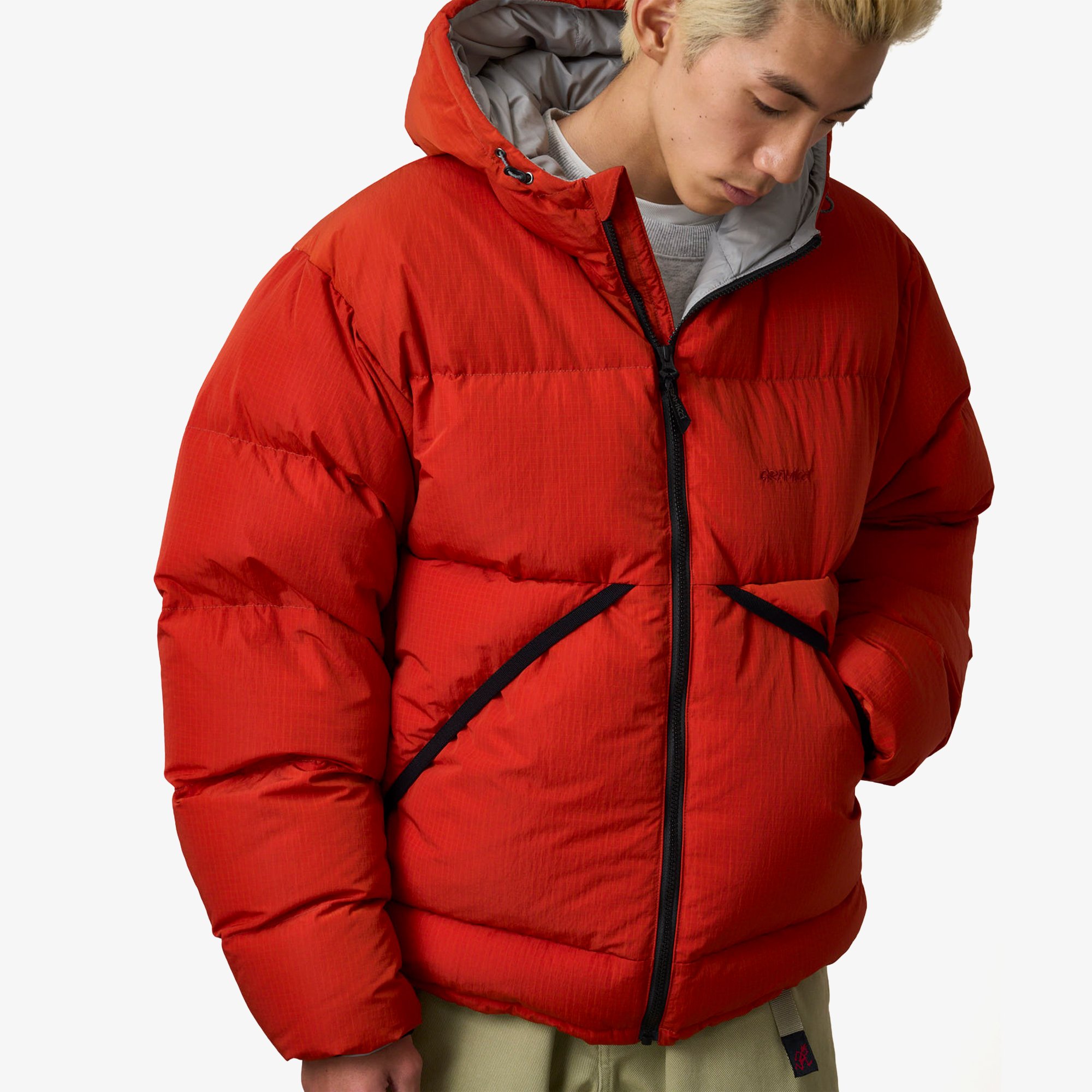 Down Puffer Hooded Jacket 'Burnt Red'
