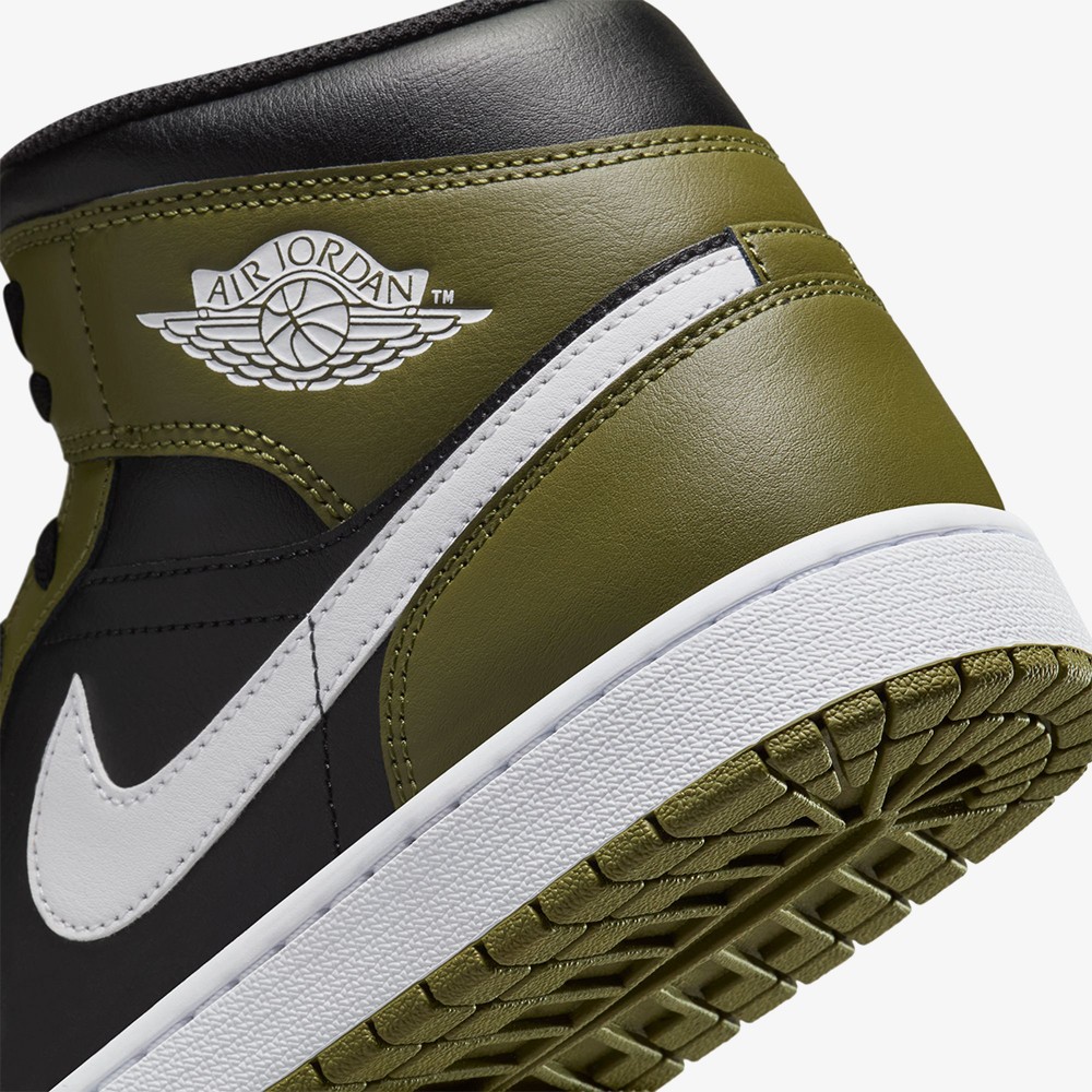 Air Jordan 1 Mid 'Black White Olive'