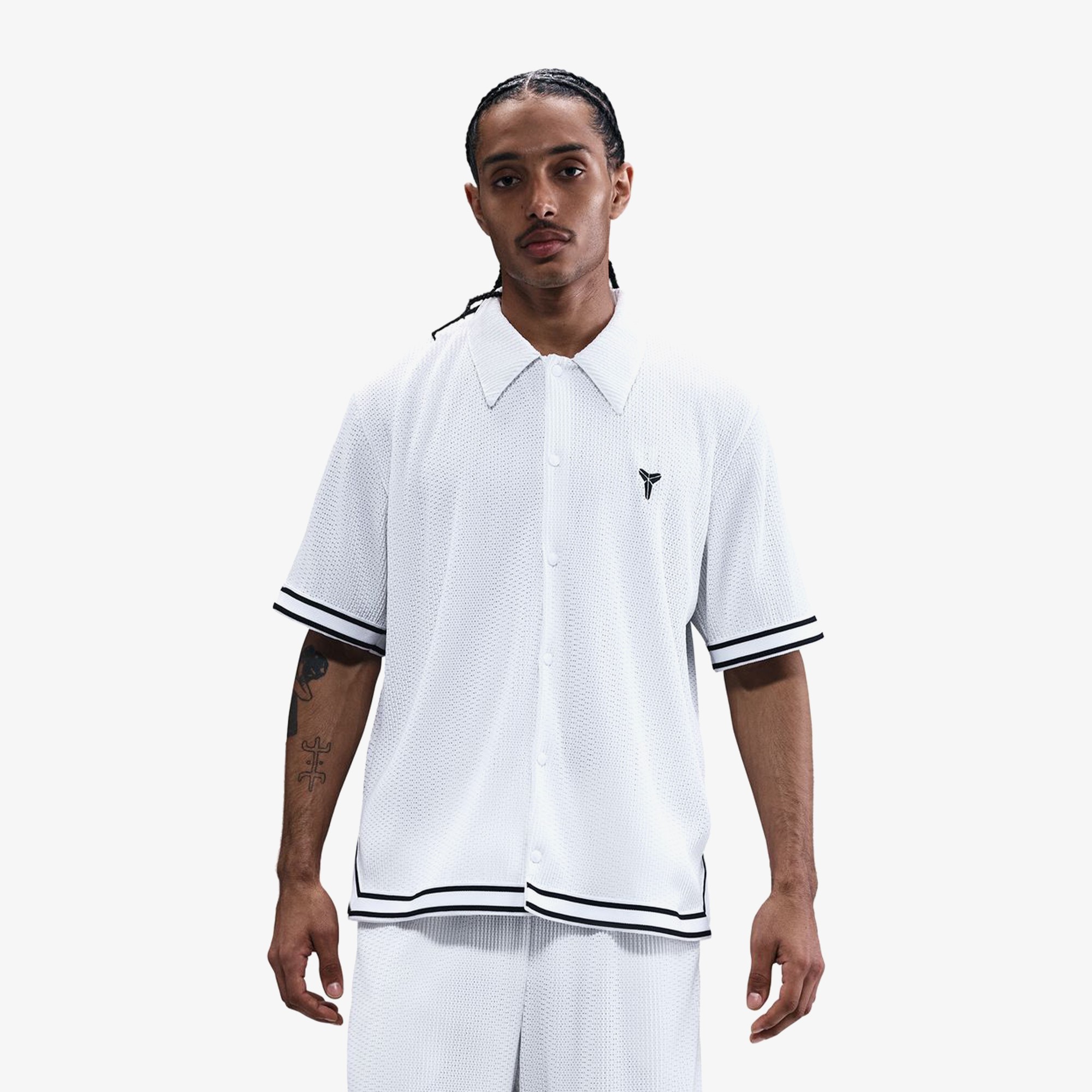 Kobe Pleated Short-Sleeve Basketball Top 'White'
