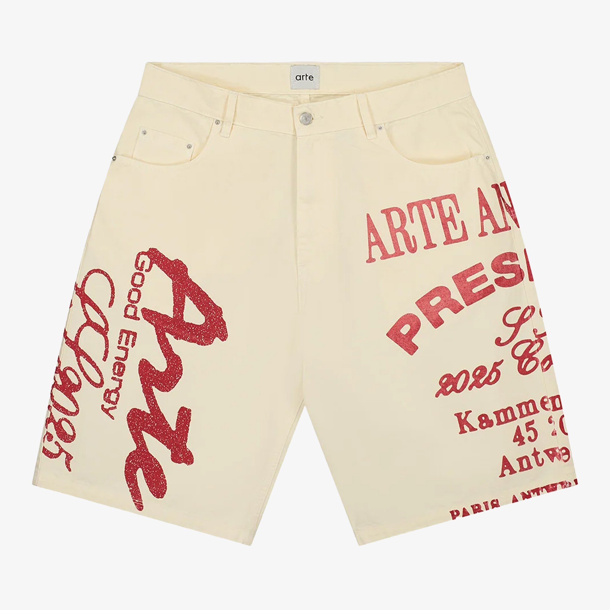Red Print Shorts 'Cream'