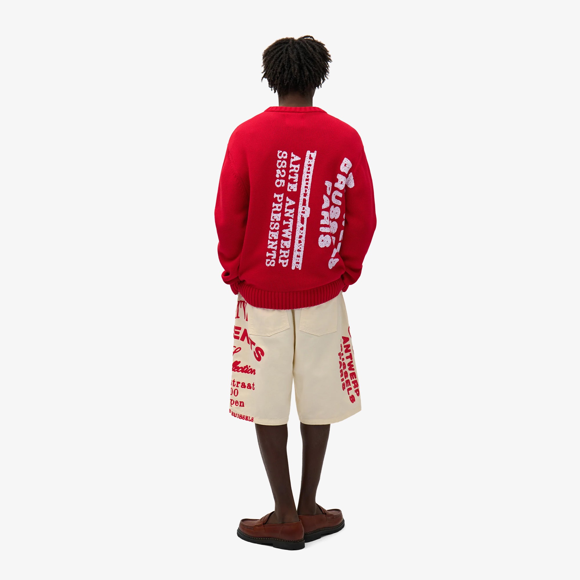 Red Print Shorts 'Cream'
