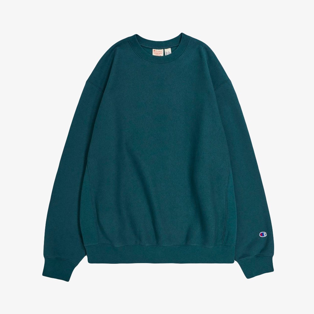 Minimal Reverse Weave Sweatshirt 'Petrol'