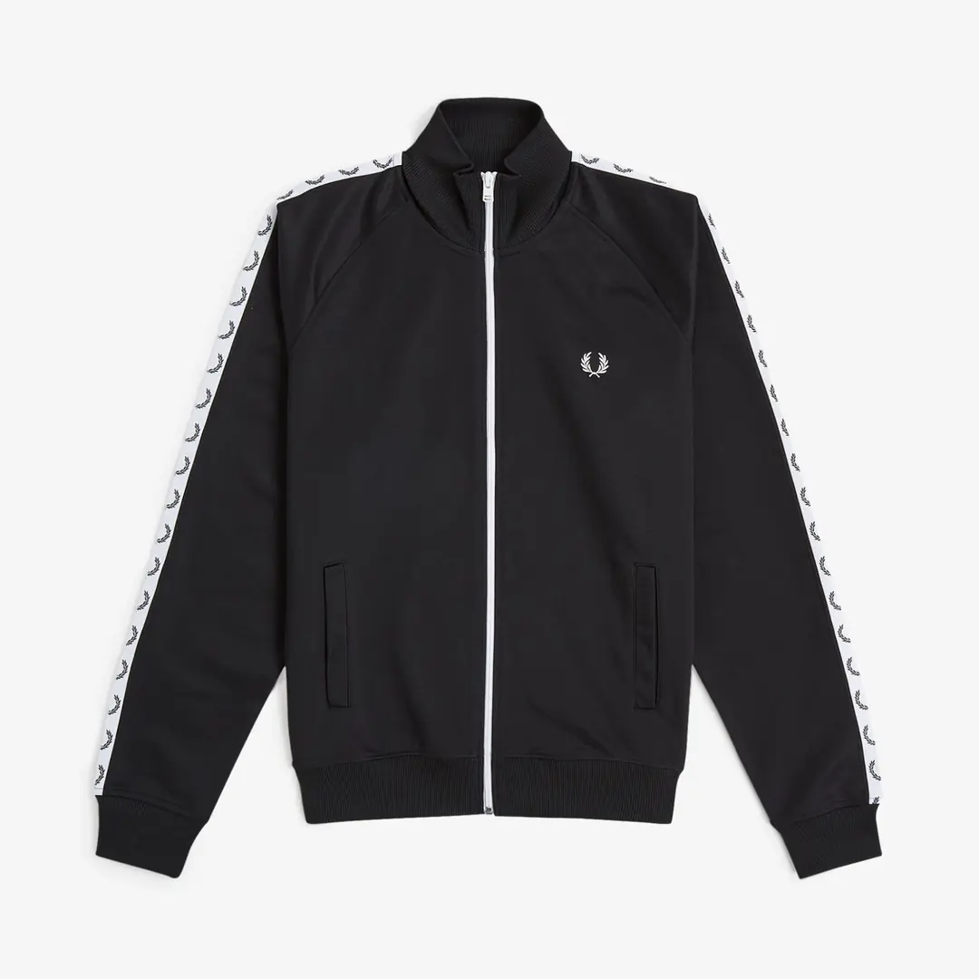 Perry Quarter Zip Sweatshirt in Black/Shaded Stone | Fred Perry | EQVVS