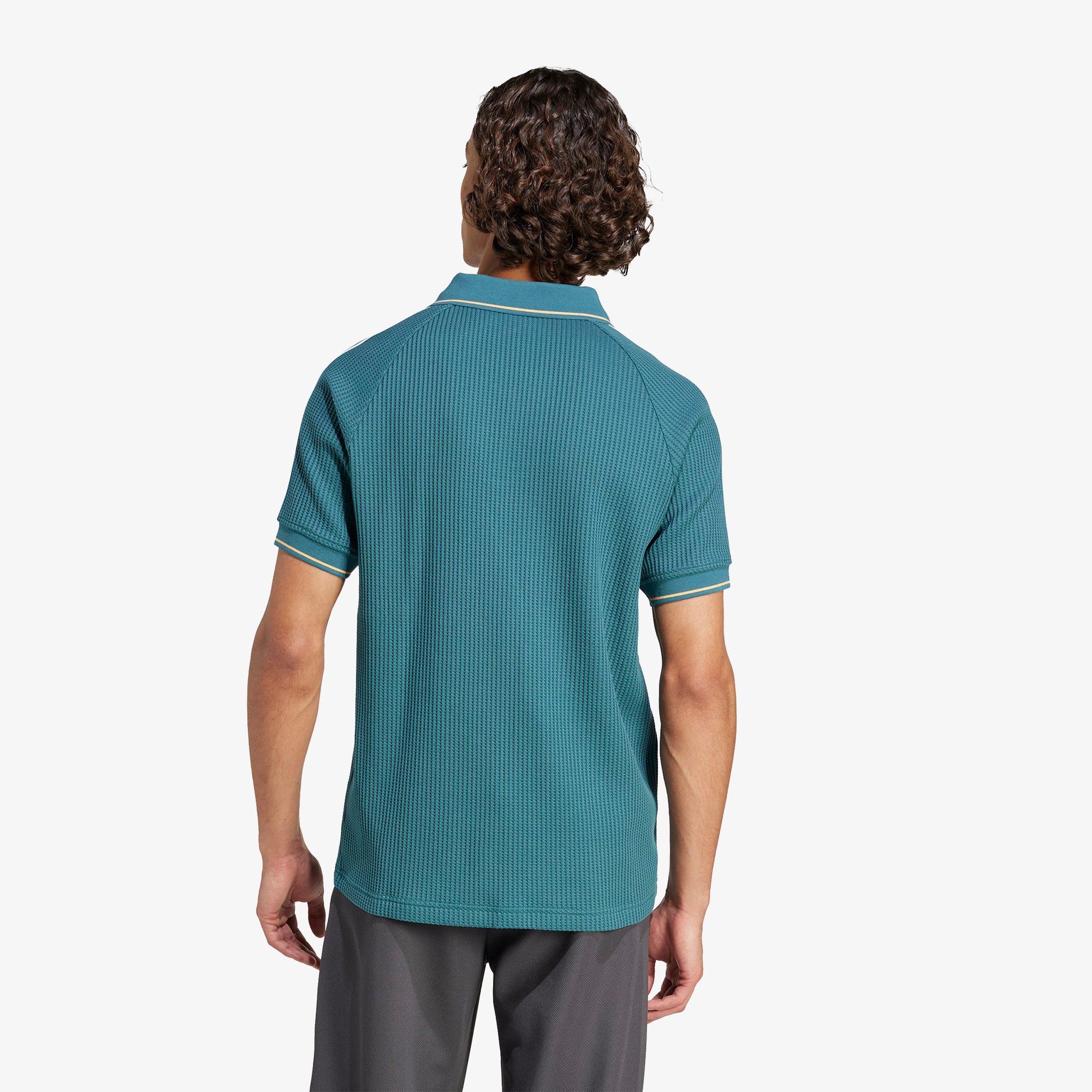 Waffle Knit Polo Shirt 'Tech Green'