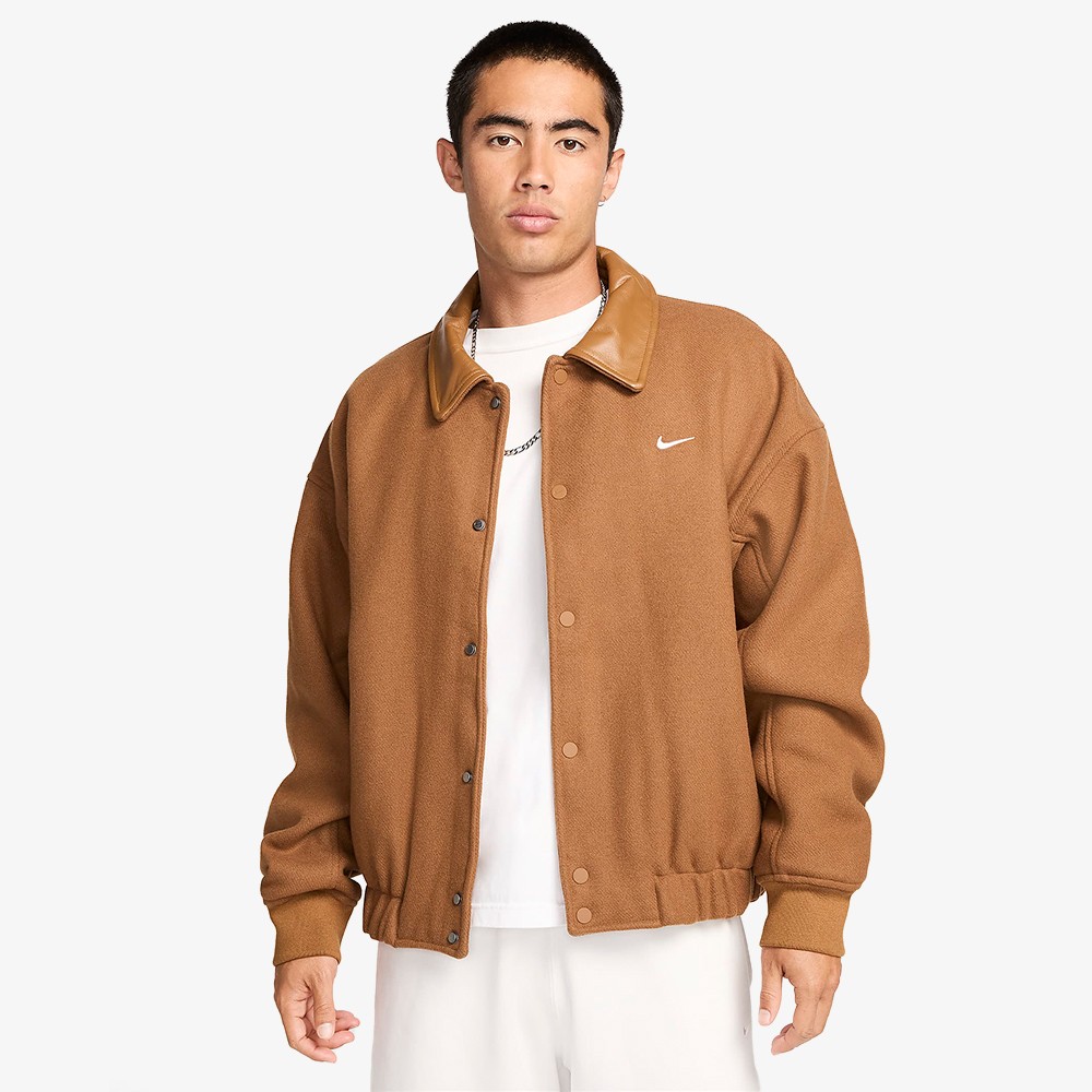 Solo Swoosh Wool Varsity Jacket 'Brown' 