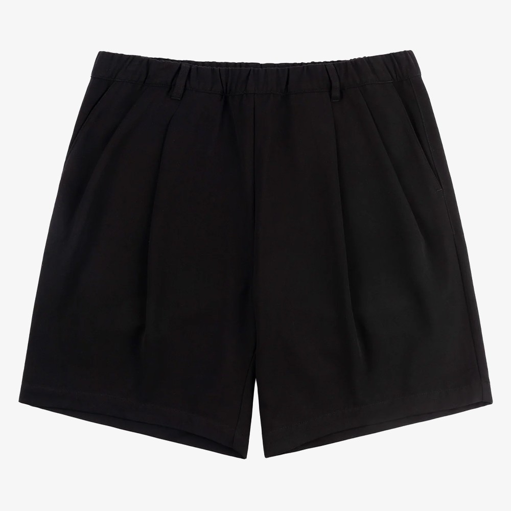Pleated Twill Shorts 'Black'