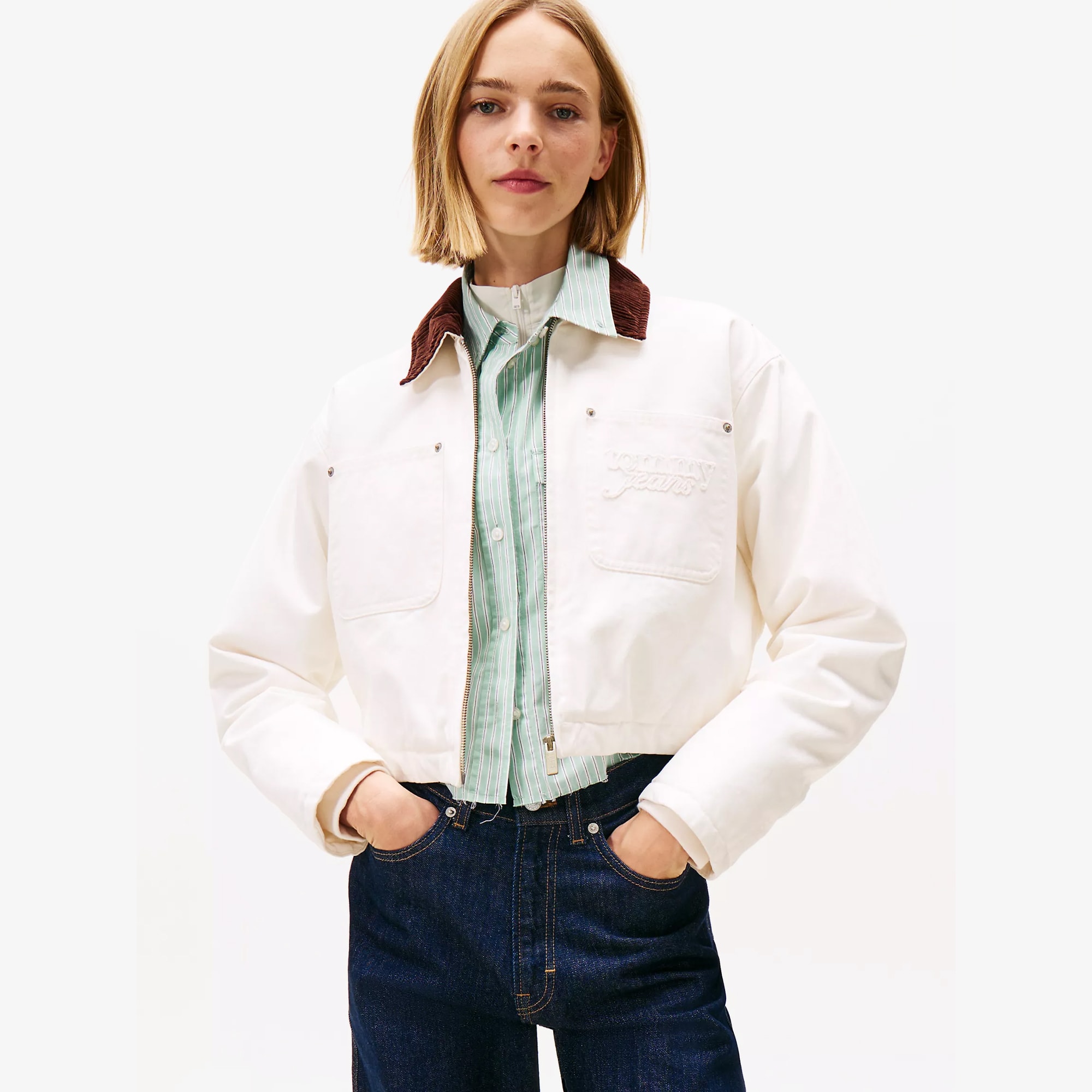 Crop Coach Jacket 'White'