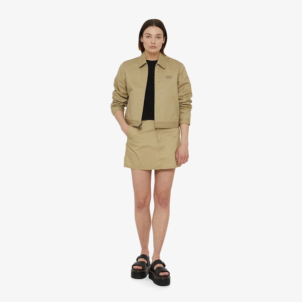 Lined Eisenhower Cropped Jacket in Khaki (W)