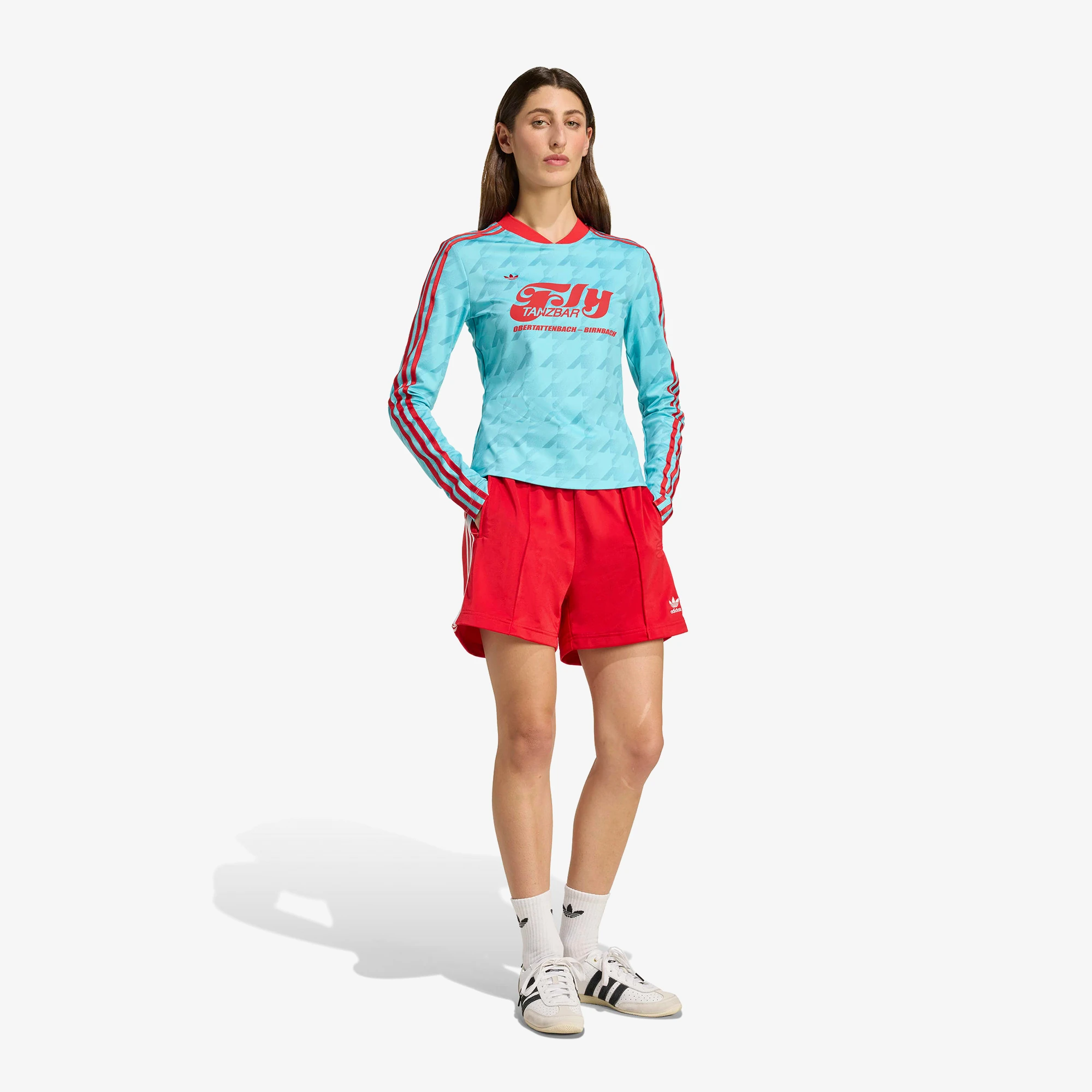 Graphic Football Allover Print Long Sleeve Jersey 'Blue Glow'