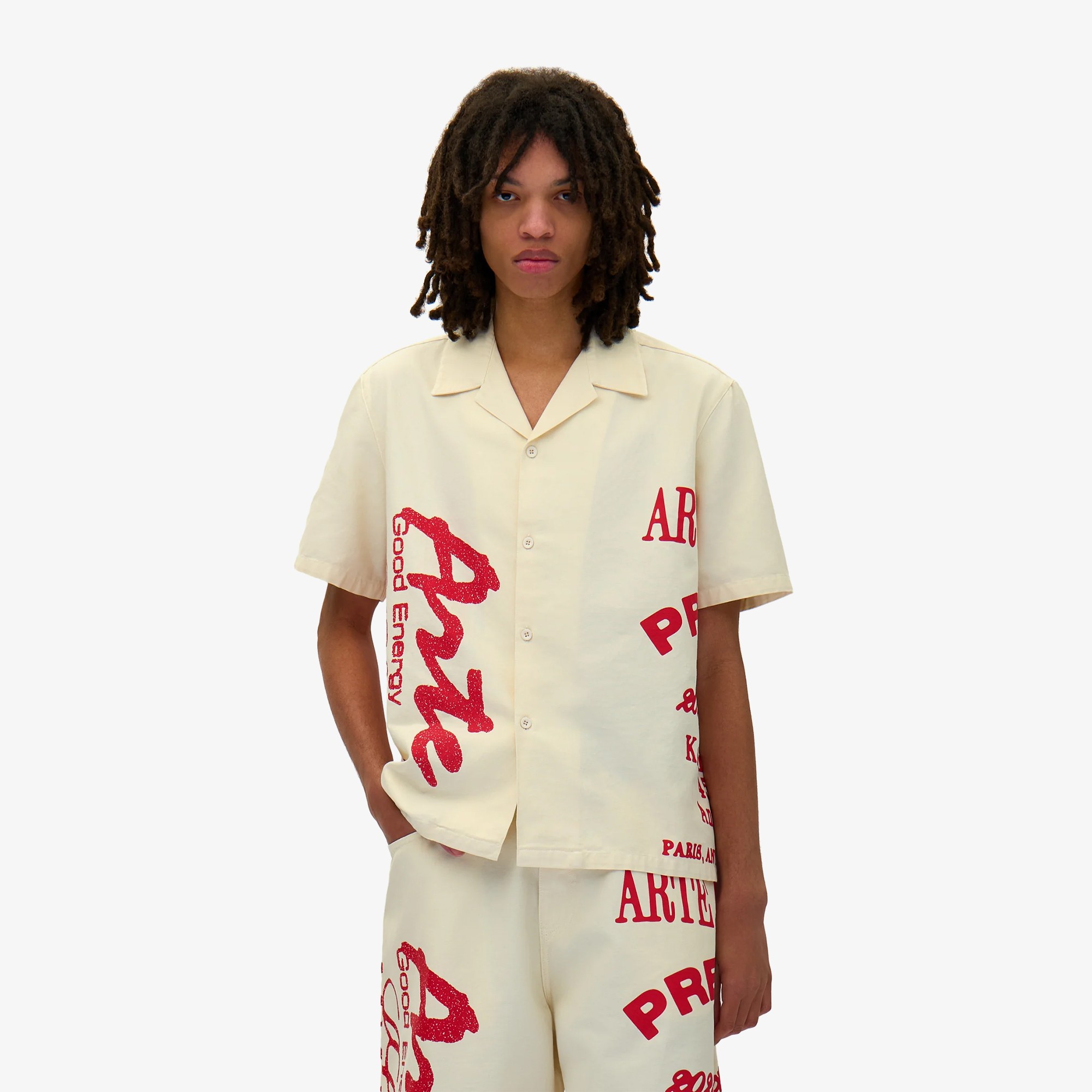 Red Print Shirt 'Cream'