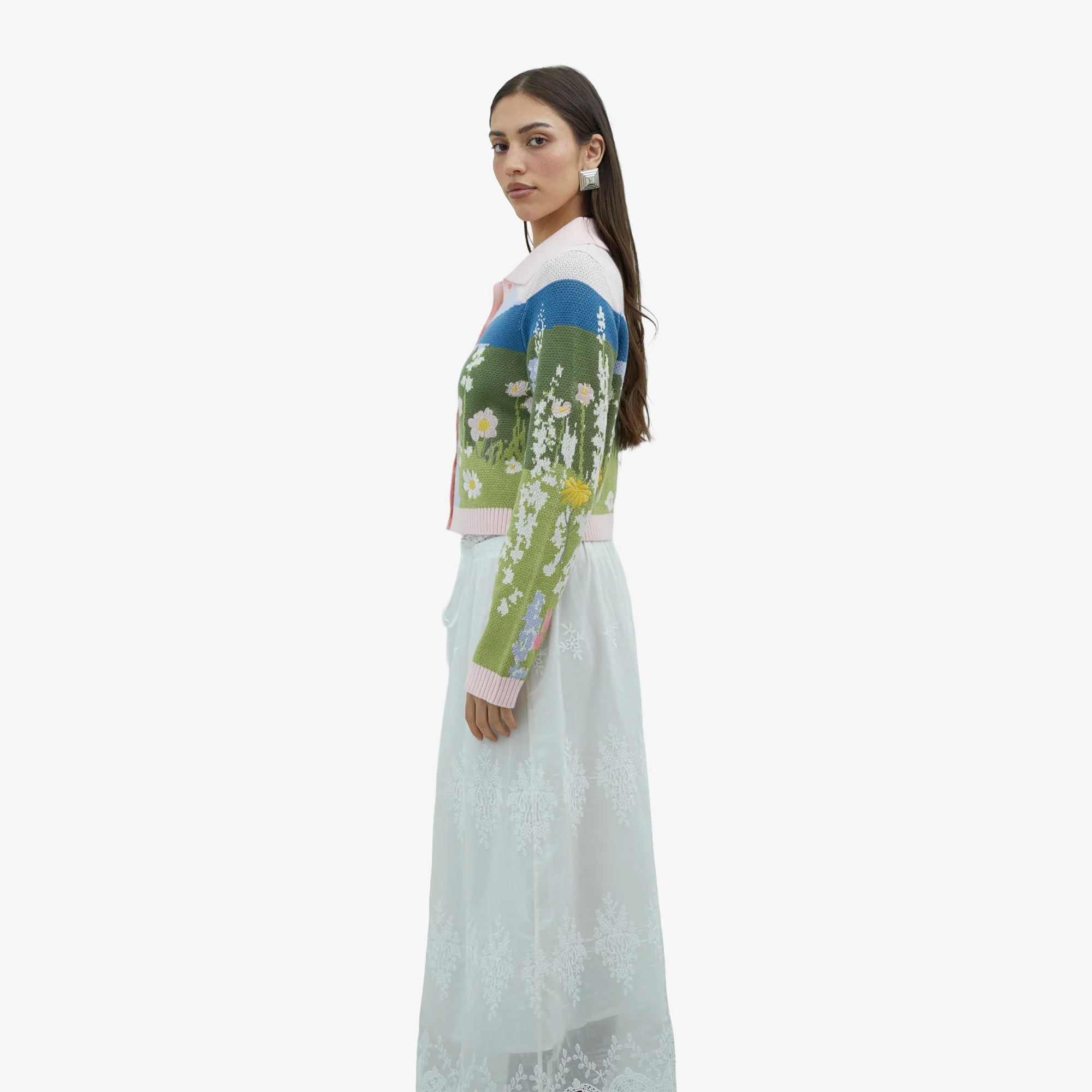 House of Sunny Sunset Blooms Tripper Cardigan 'Floral' - WUNDER