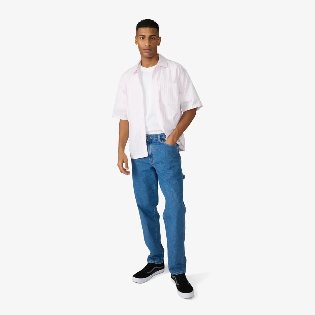 Dickies Venedocia Short Sleeve Stripe Shirt 'White' - WUNDER