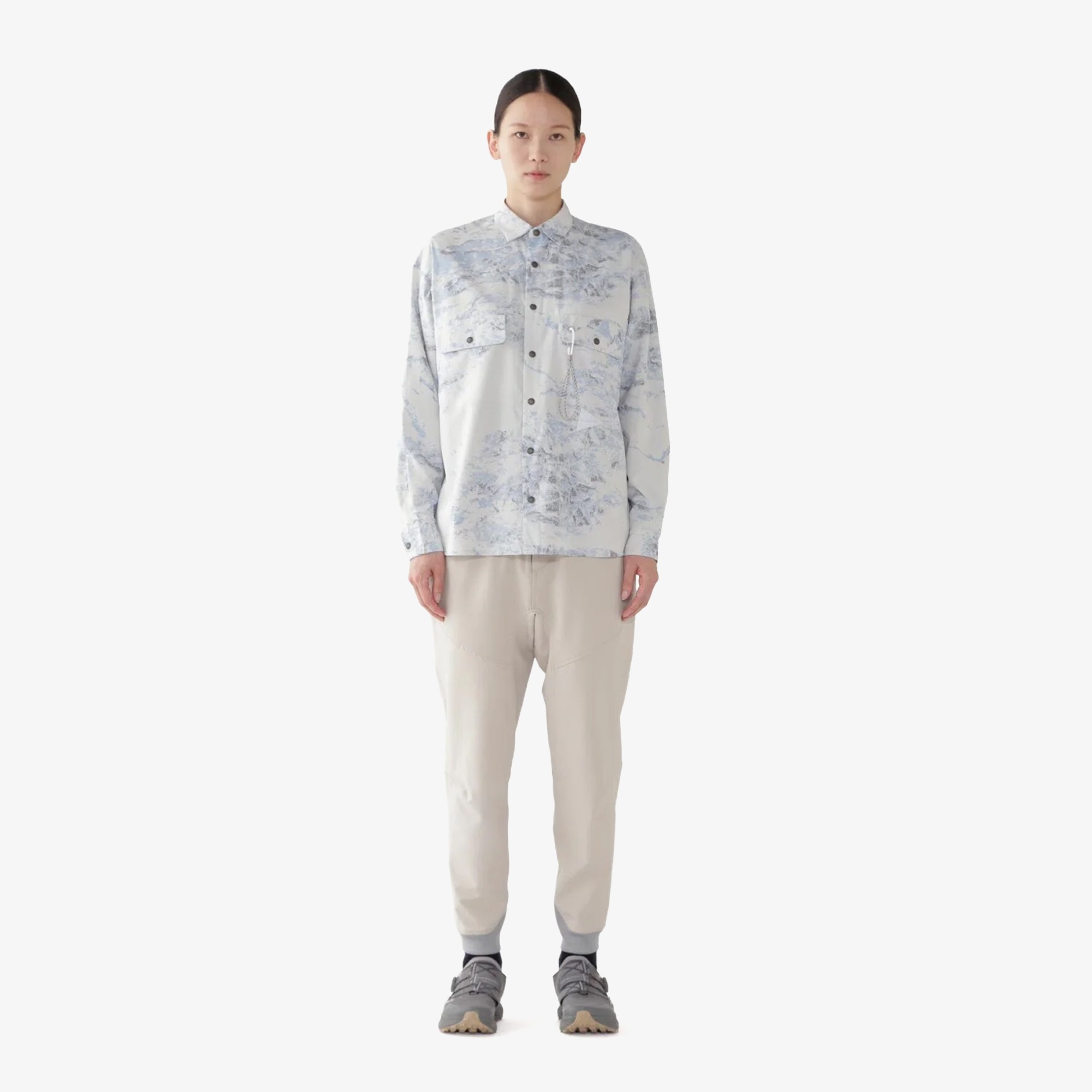 Printed LS Shirt 'Light Blue'