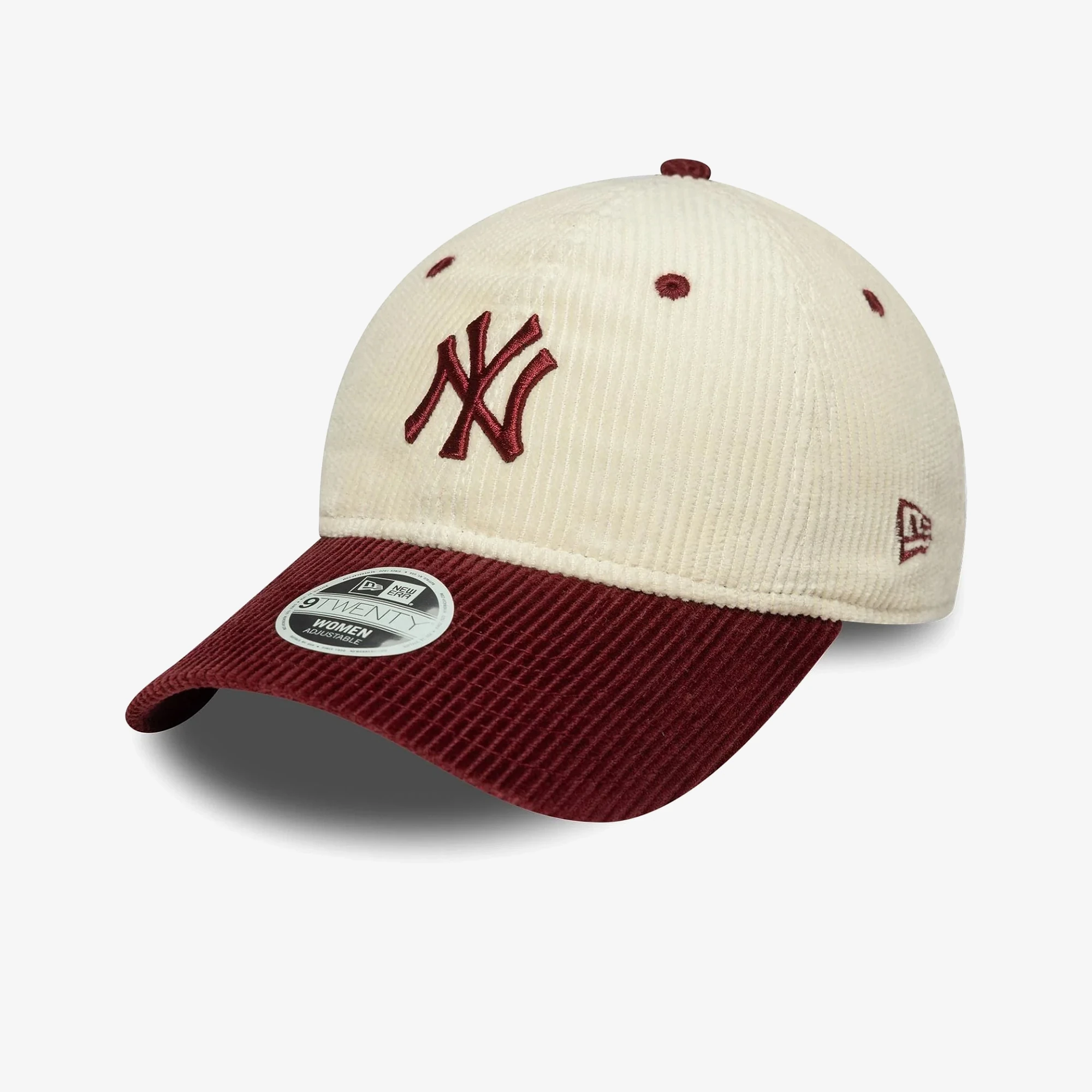 New York Yankees Cord 9TWENTY Adjustable Cap 'Cream Burgundy'