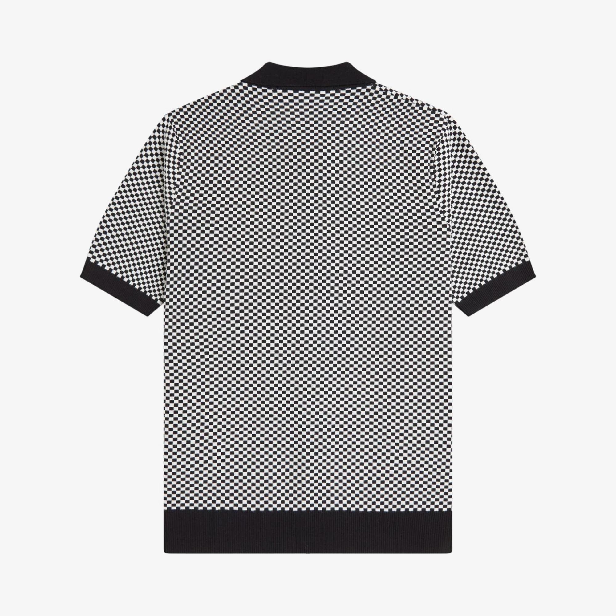 perry様3点 Fred Perry Chequerboard Button Through Shirt 'Black' - WUNDER