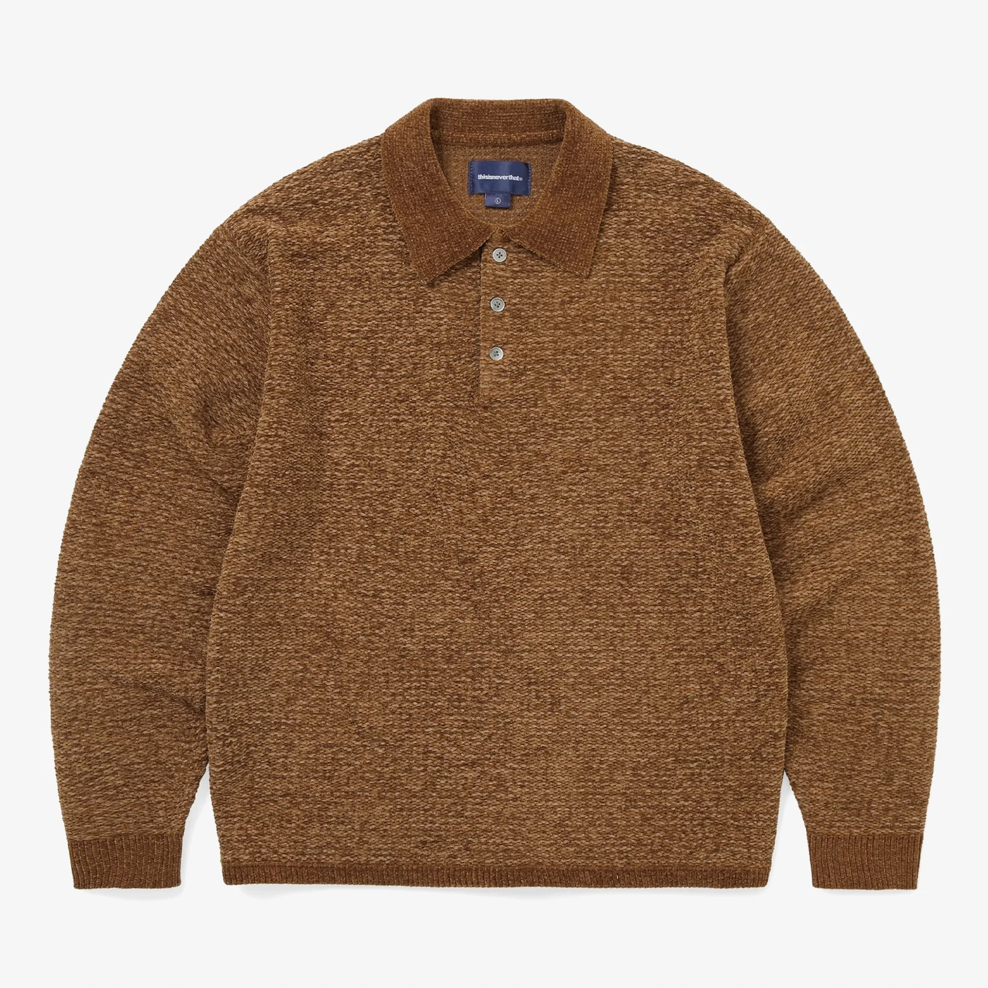 Velvet Knit Polo 'Brown'