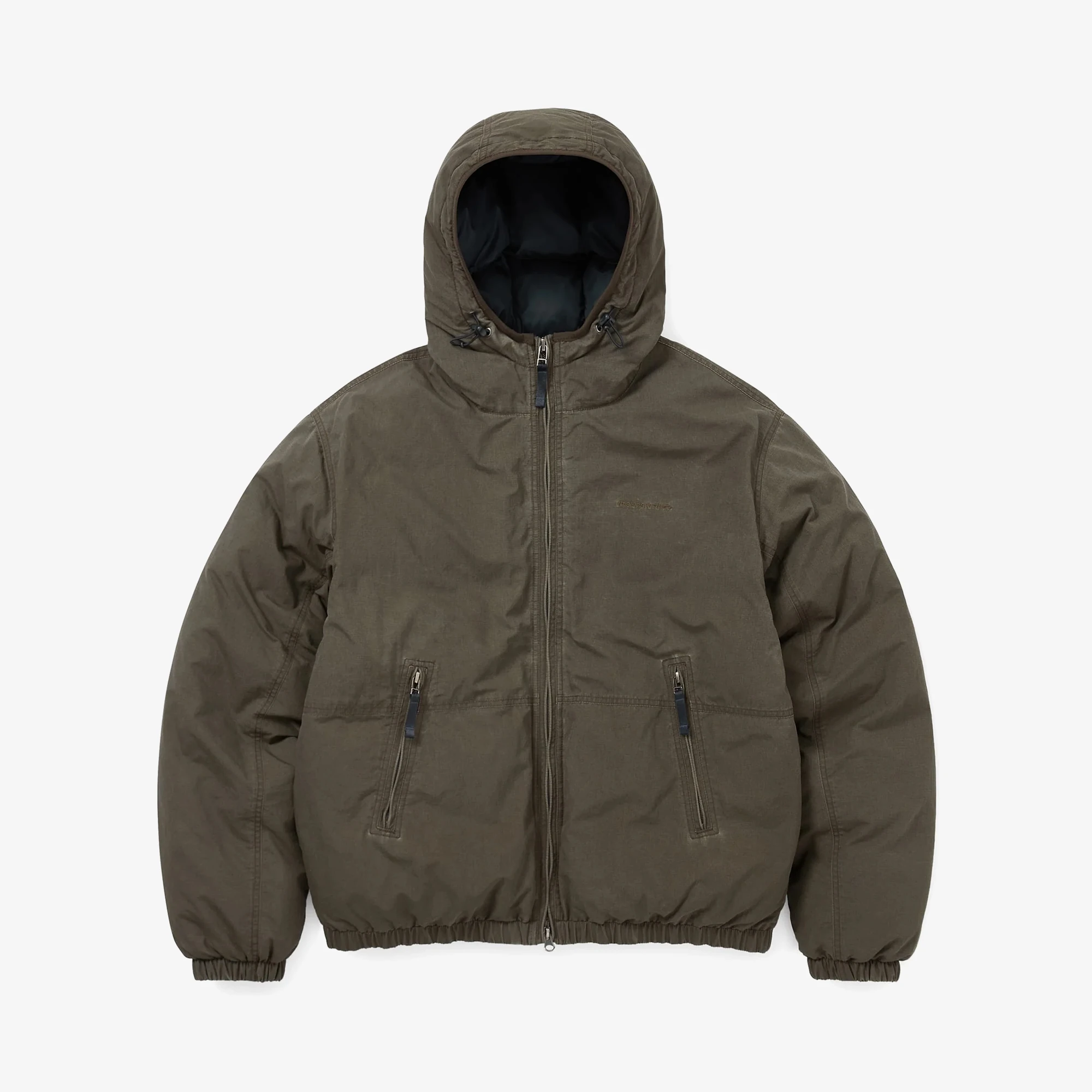 Washed Down Puffer Jacket 'Olive Brown'