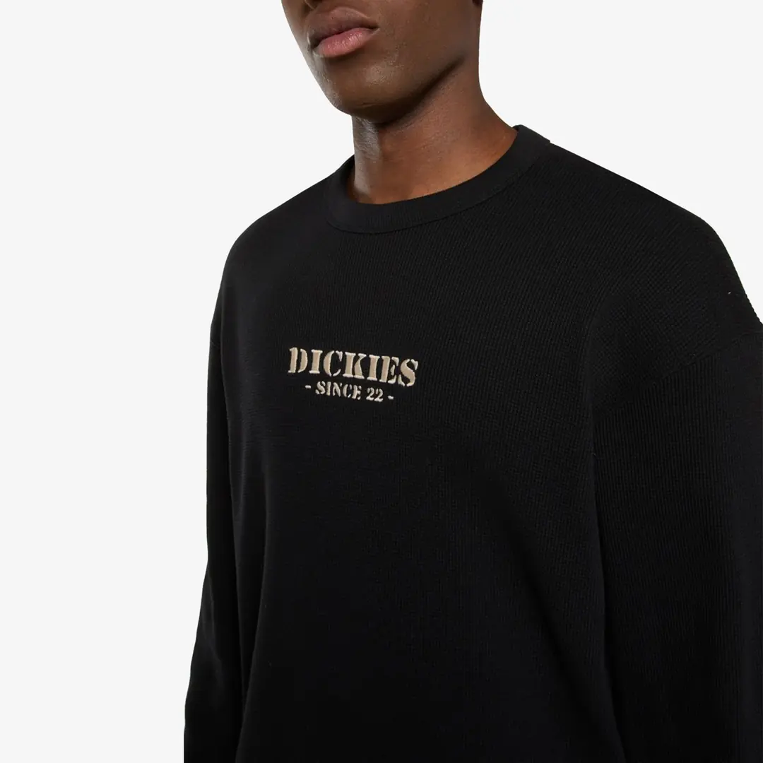 Dickies Waffle Longsleeve T-Shirt 'Black' - WUNDER