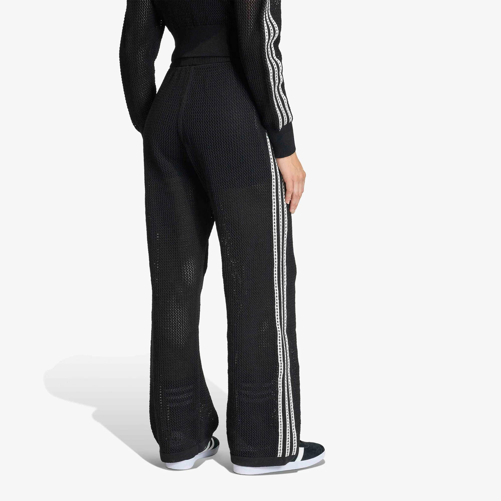 adidas Knitted Crochet Firebird Track Pants 'Black' - WUNDER