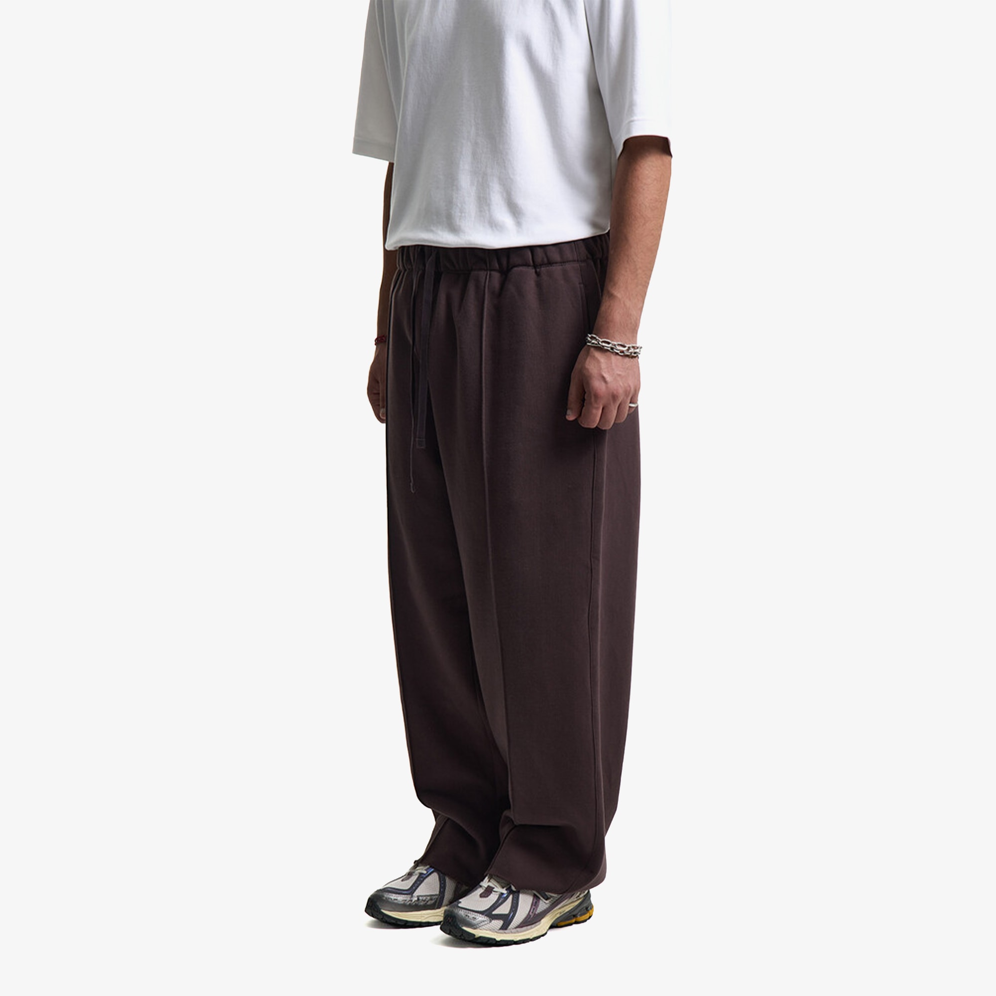 Premium Pintuck Jersey Wide Pants 'Hickory Brown'