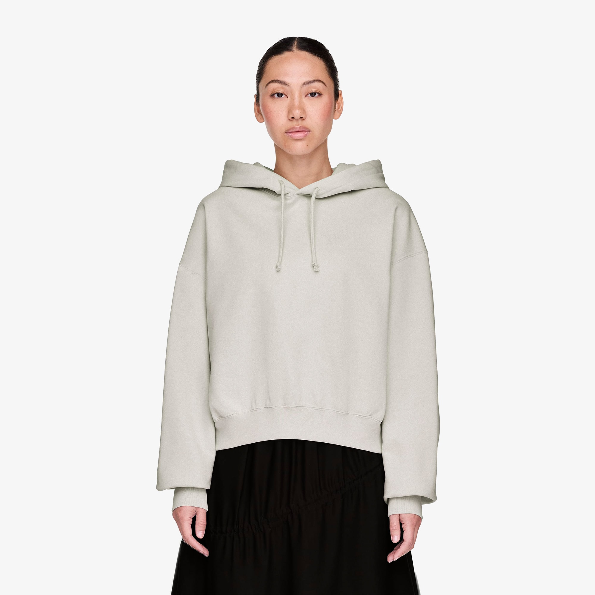 Brushed Terry Boxy Hoodie 'Chalk Pearl'