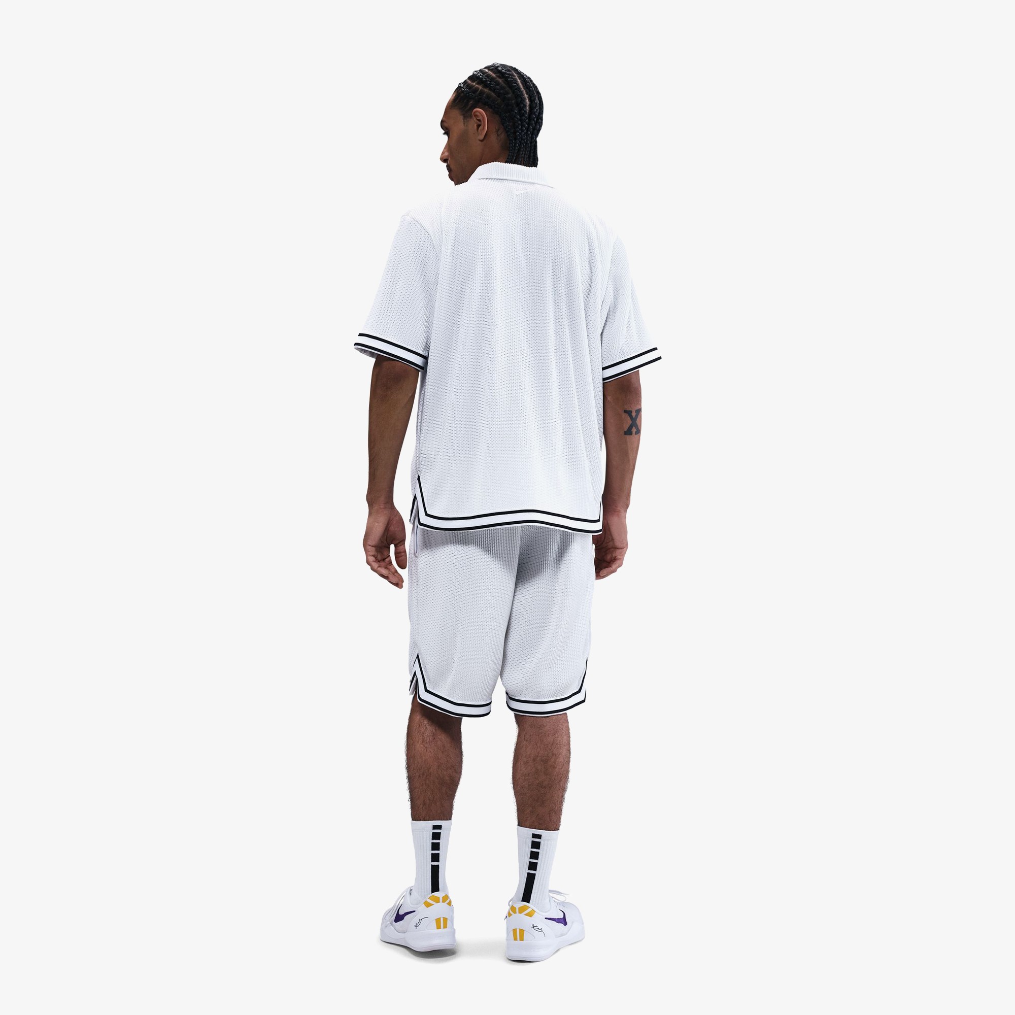 Kobe Pleated Short-Sleeve Basketball Top 'White'