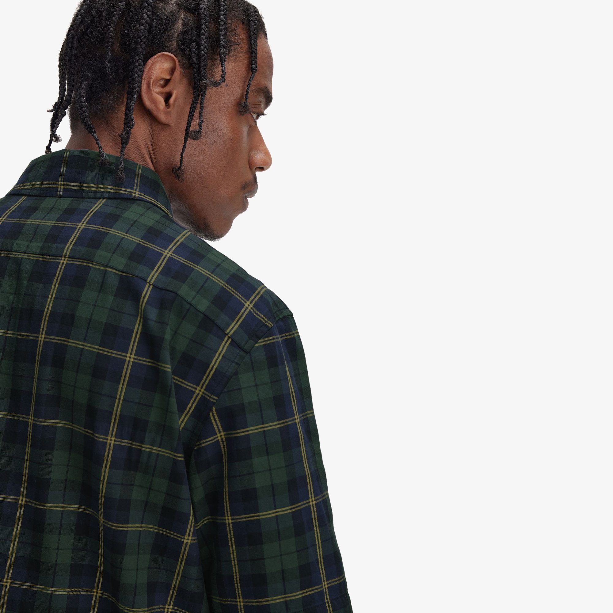 Tartan Twill Short Sleeve Shirt 'Navy'