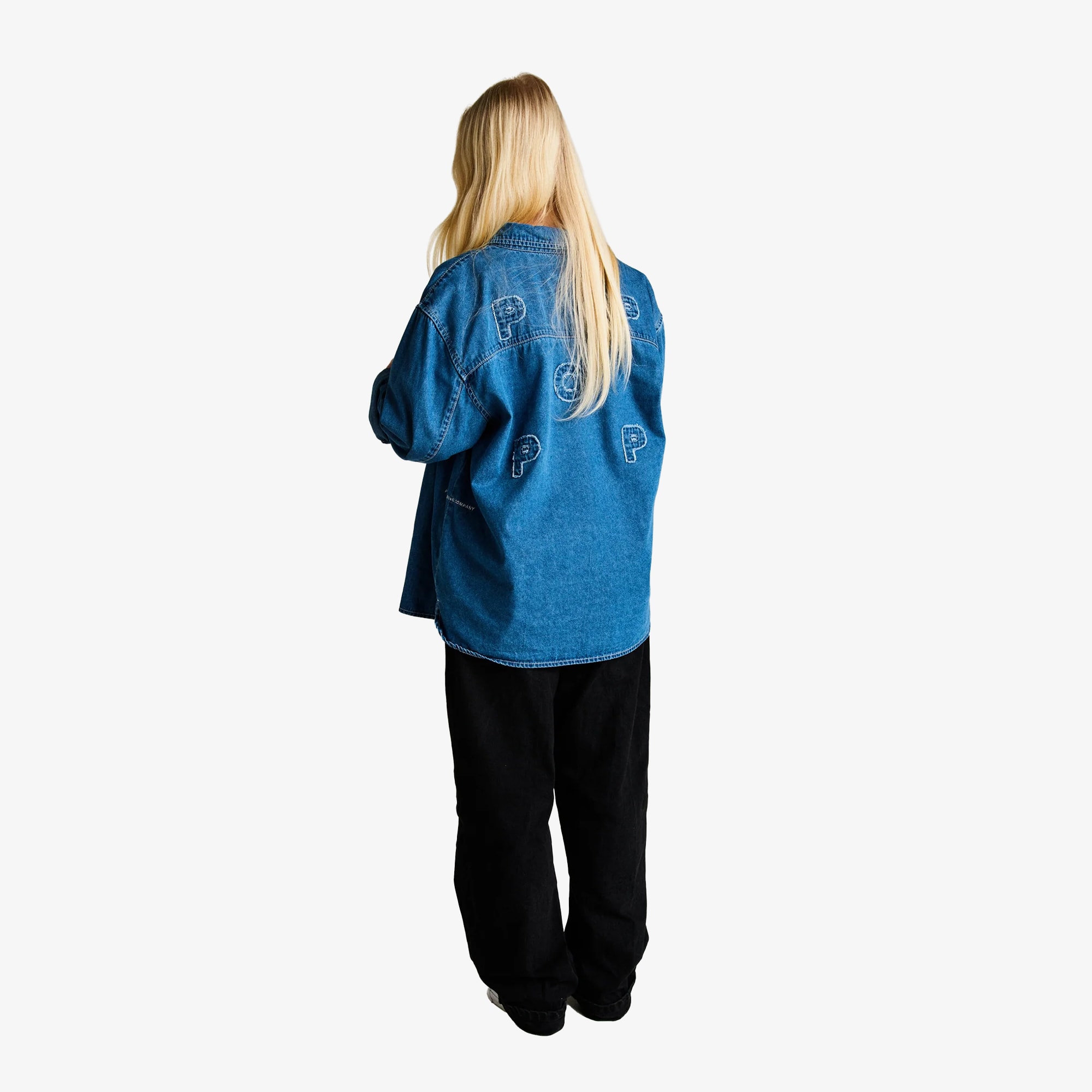 Applique Logo Denim Shirt 'Blue'