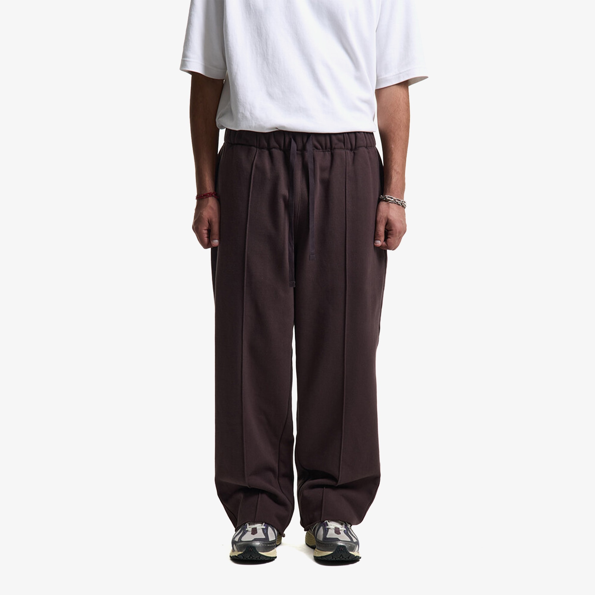 Premium Pintuck Jersey Wide Pants 'Hickory Brown'