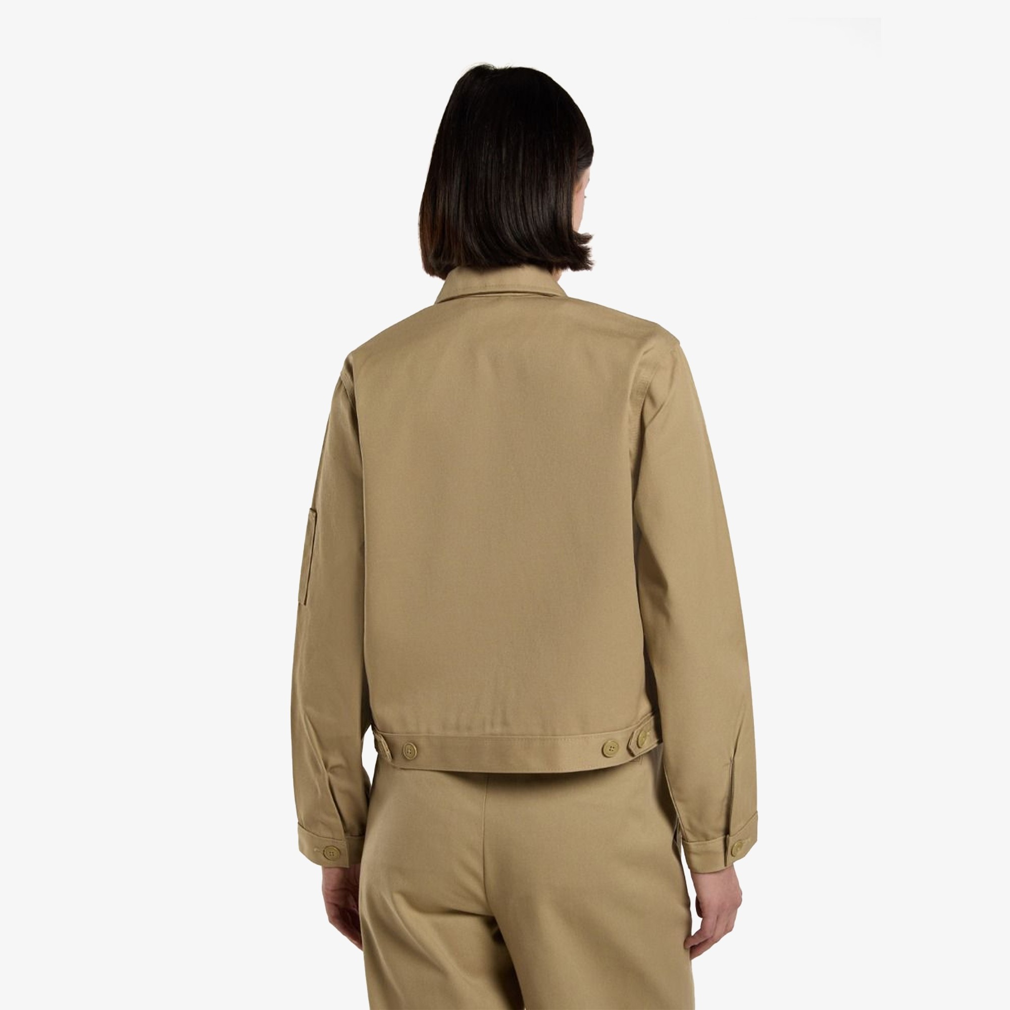 Unlined Cropped Eisenhower Jacket in 'Khaki'