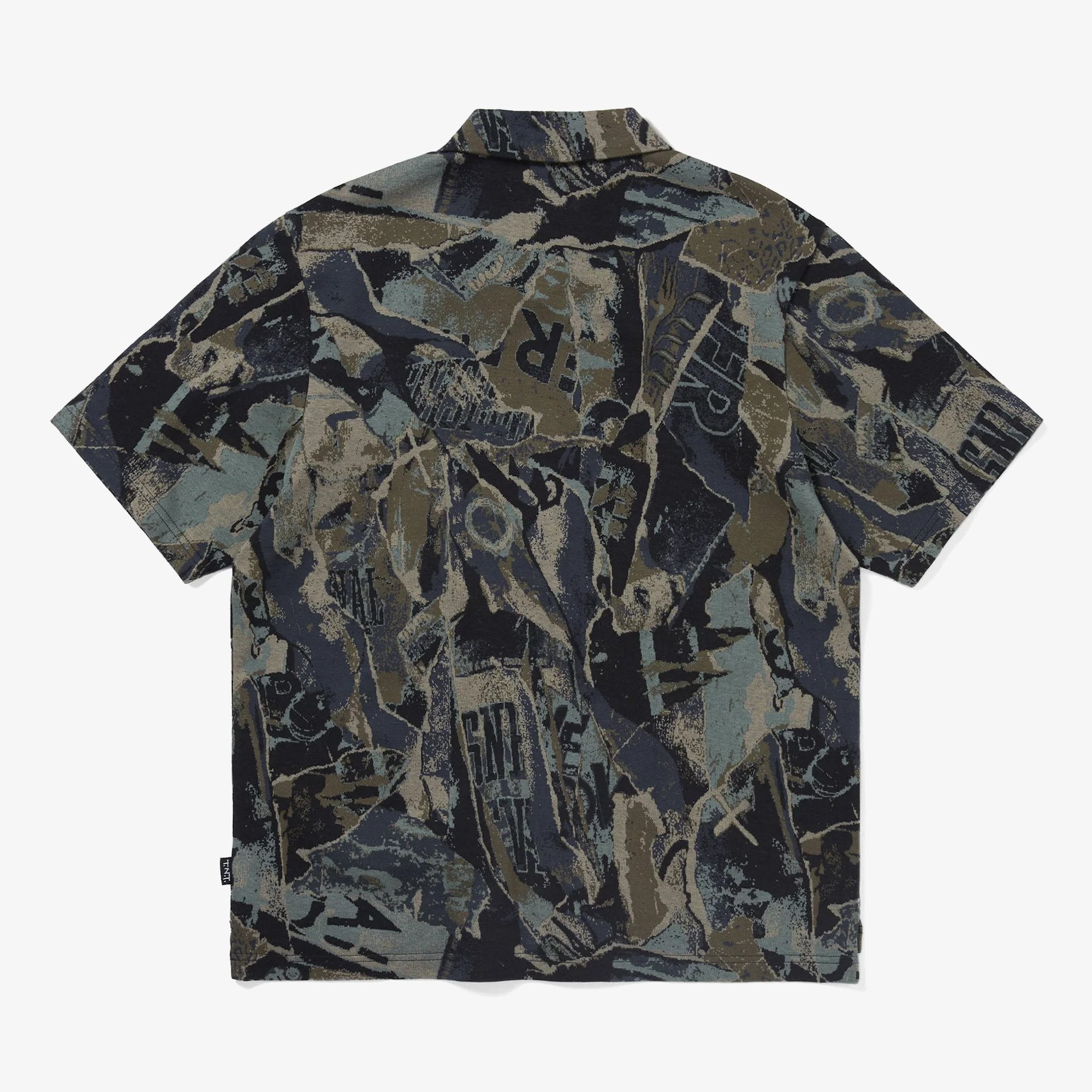 Jacquard Pattern Button Up Top 'Black'
