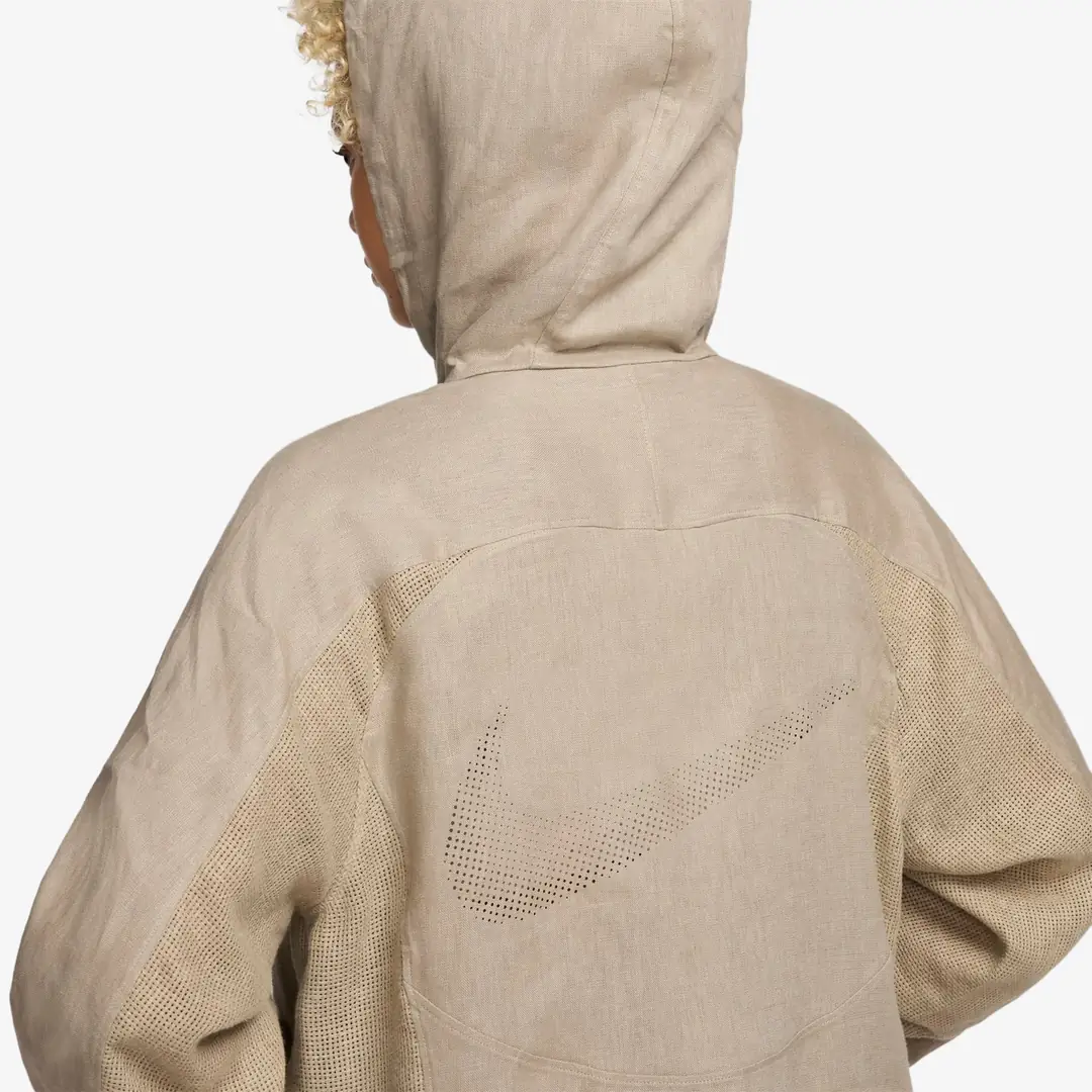 Nike x Stussy Linen Jacket Hoodie 'Beige White'