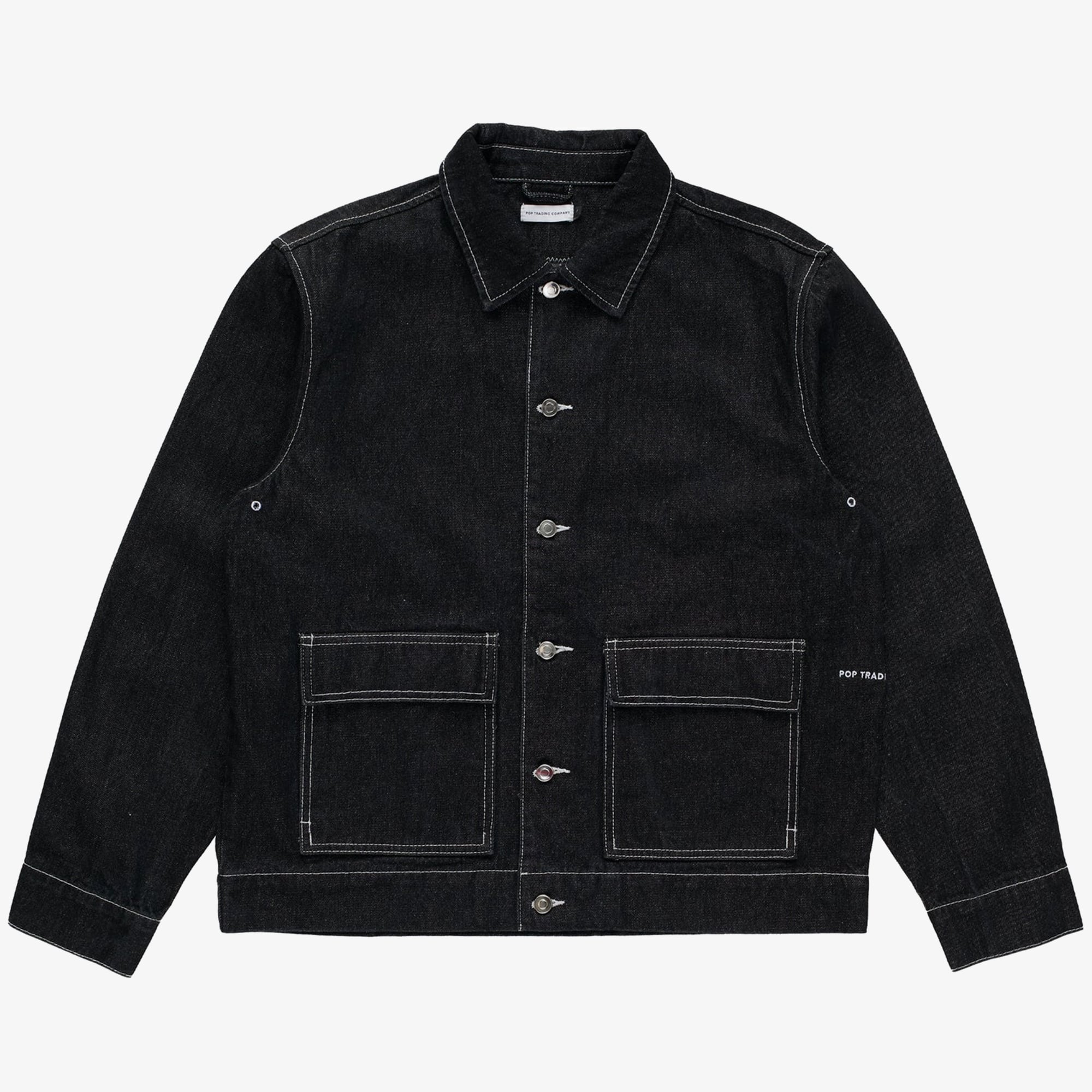 Full Button Denim Jacket 'Rinsed Black'