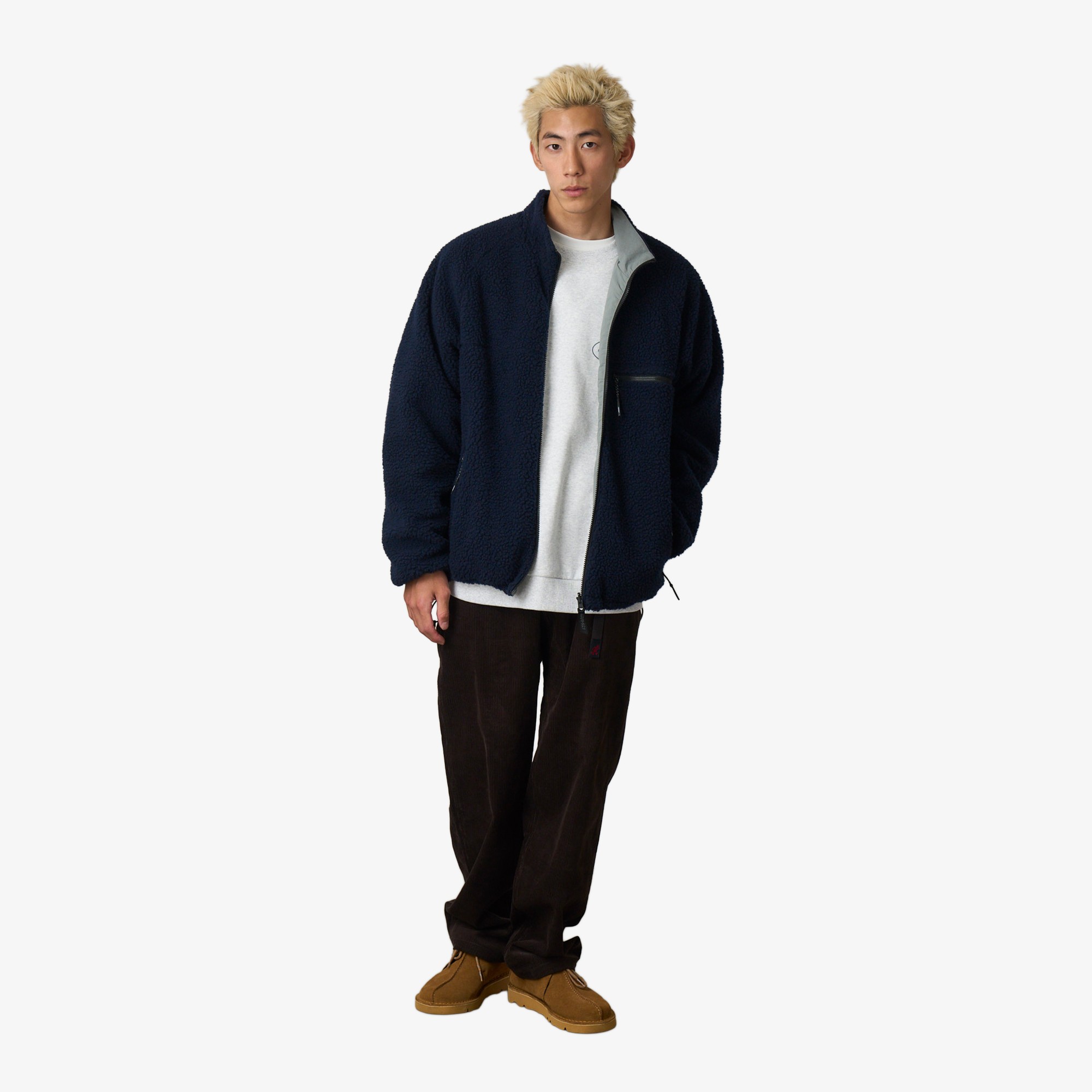 Reversible Sherpa Jacket 'Navy & Grey'