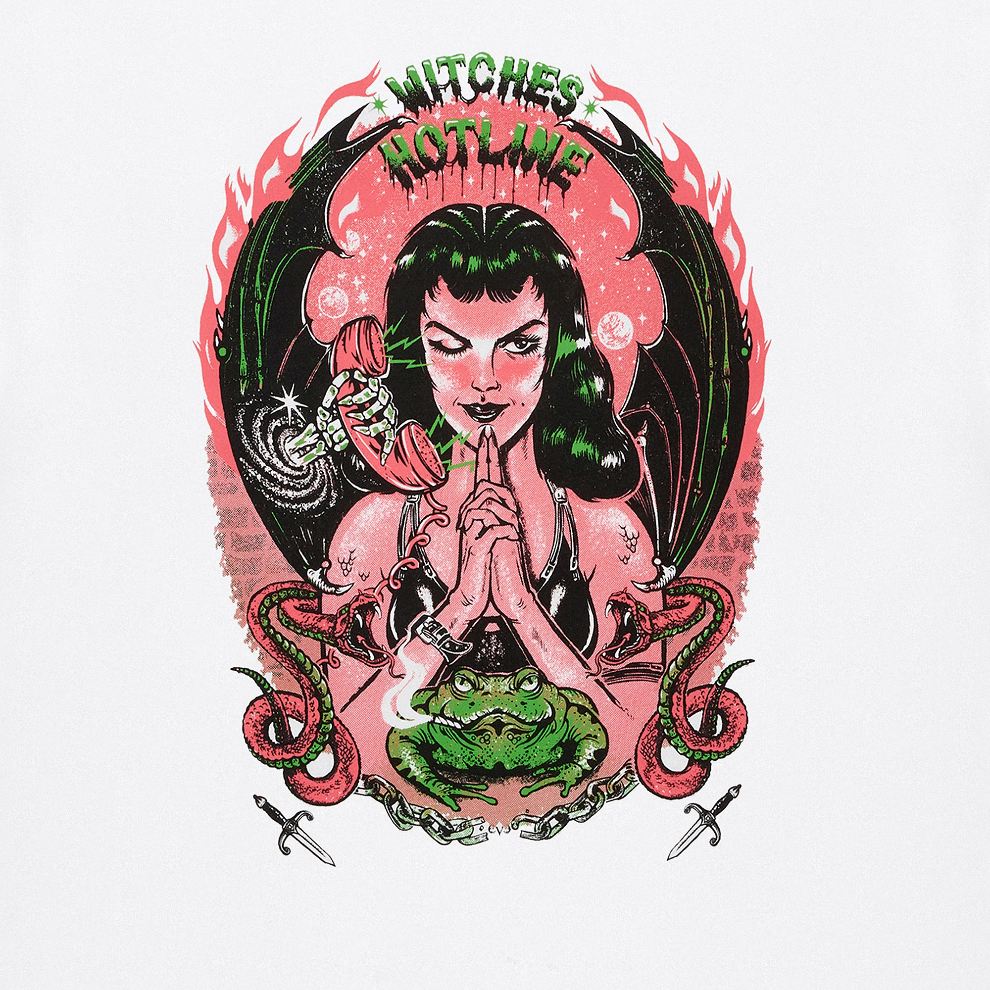 WUNDER x KRÜW Witches Hotline Tee 'White'