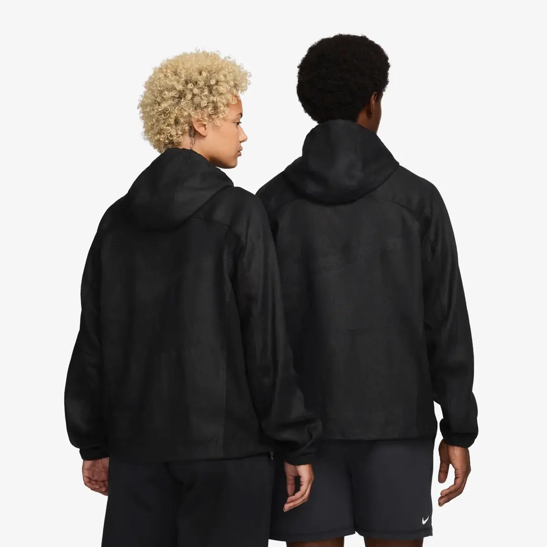 Nike x Stussy Linen Jacket Hoodie 'Black White' - WUNDER