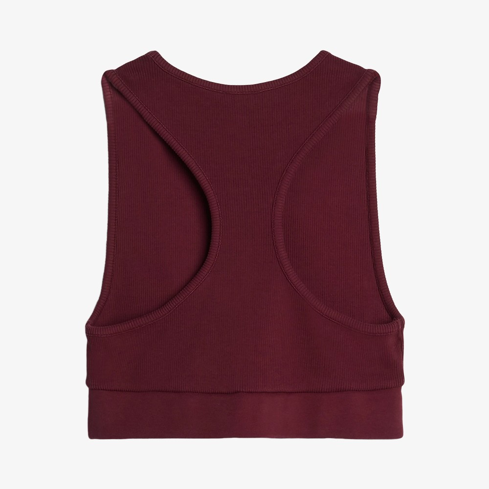 Ribbed Racerback Cropped Tank Top