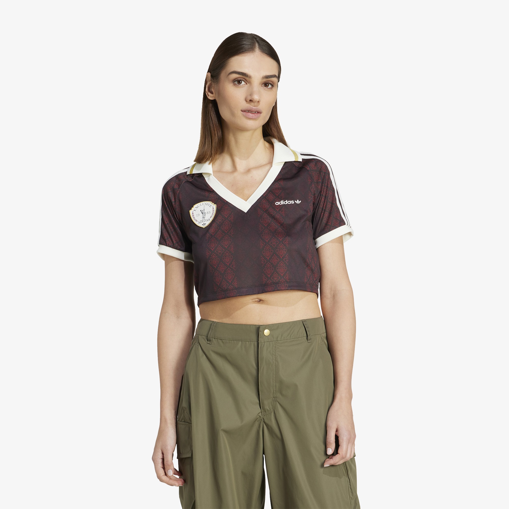 Retro Sports Cropped Jersey 'Night Brown'